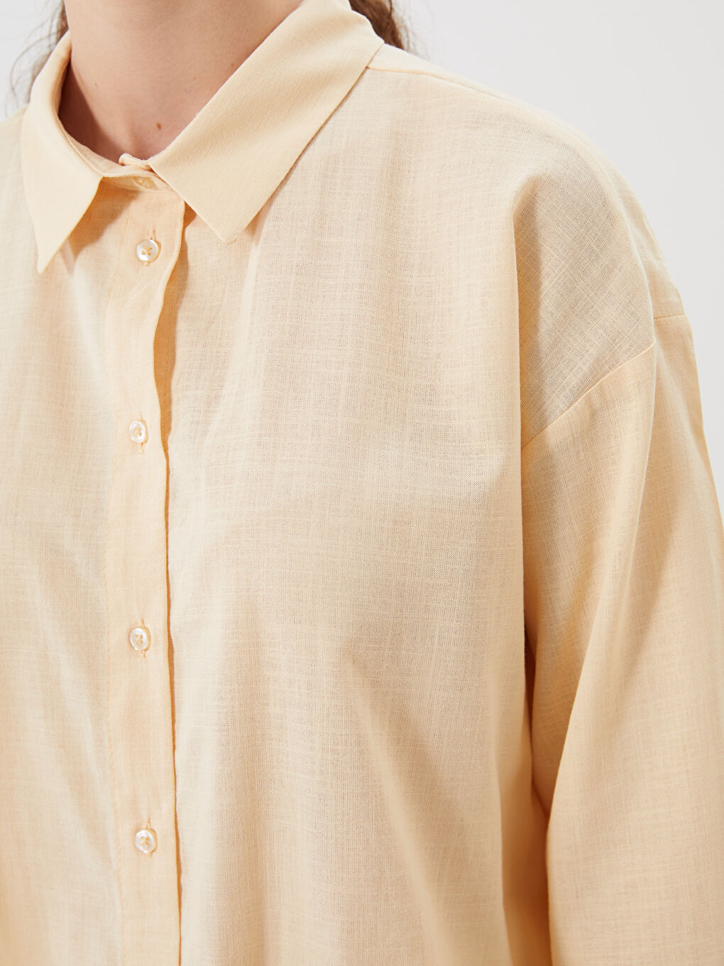 Sarı Oversize Kadın Gömlek Tunik-2