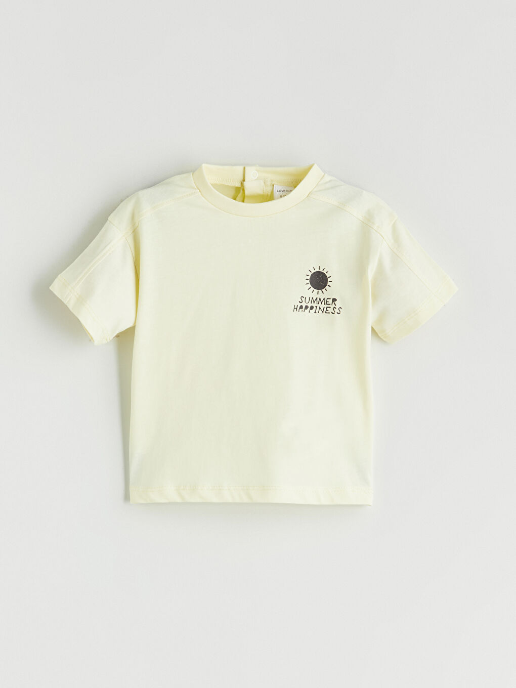 LCW baby Sari Bisiklet Yaka Erkek Bebek Tişört ve Şort 2'li - 1