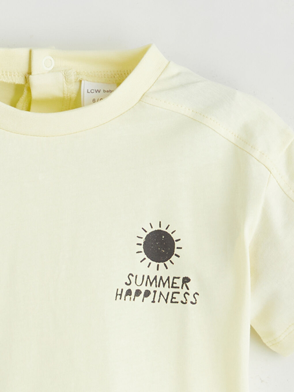 LCW baby Sari Bisiklet Yaka Erkek Bebek Tişört ve Şort 2'li - 2