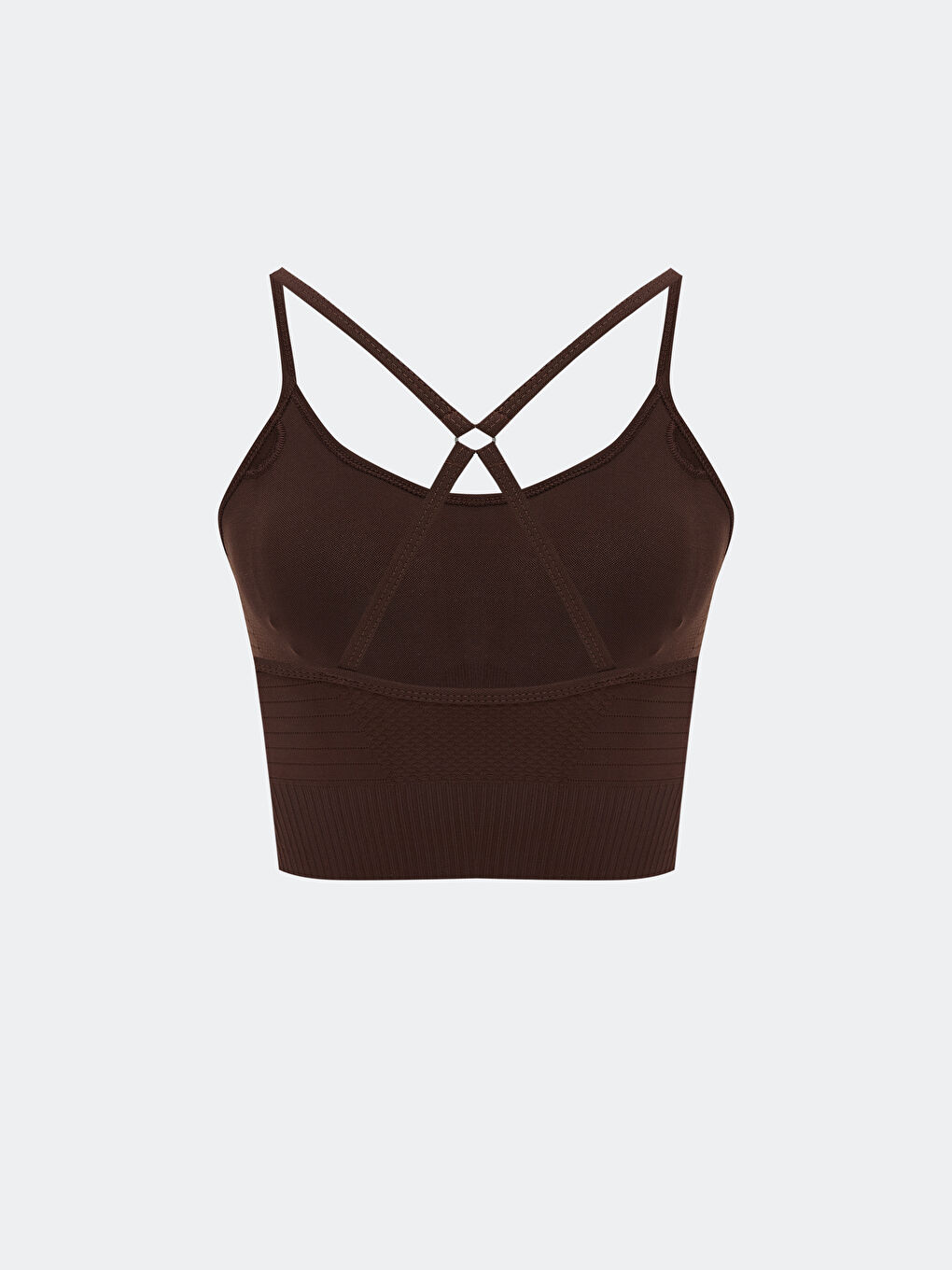 Kahverengi Balensiz Toparlayıcı Dikişsiz Spor Büstiyer-1