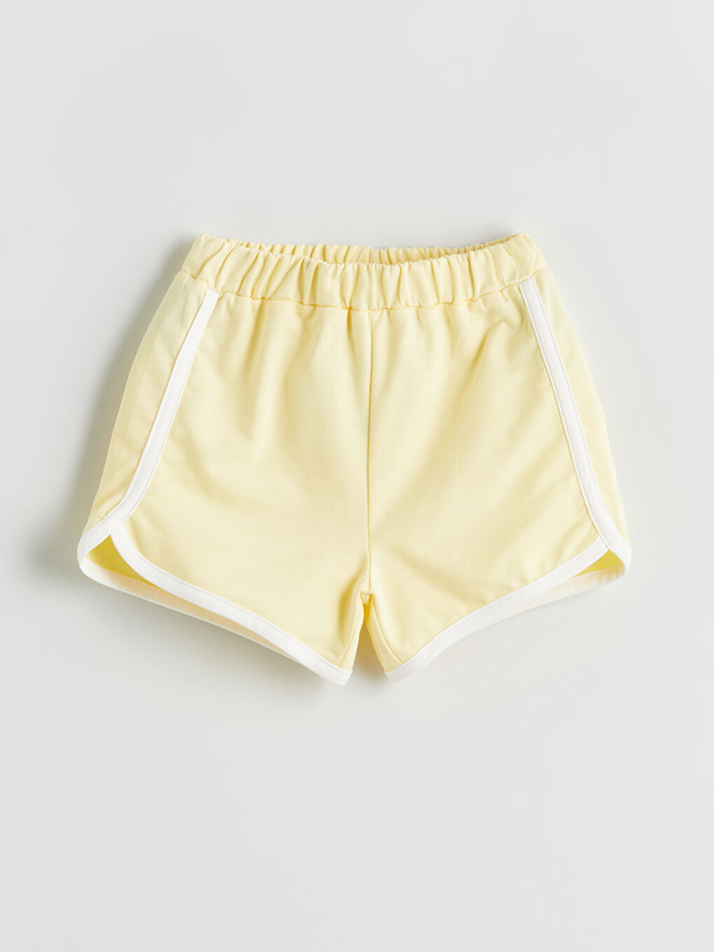 Sarı Beli Lastikli Kız Çocuk Şort