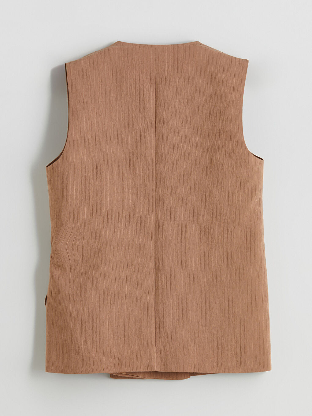 Kahverengi V Yaka Dokulu Kadın Klasik Yelek-5