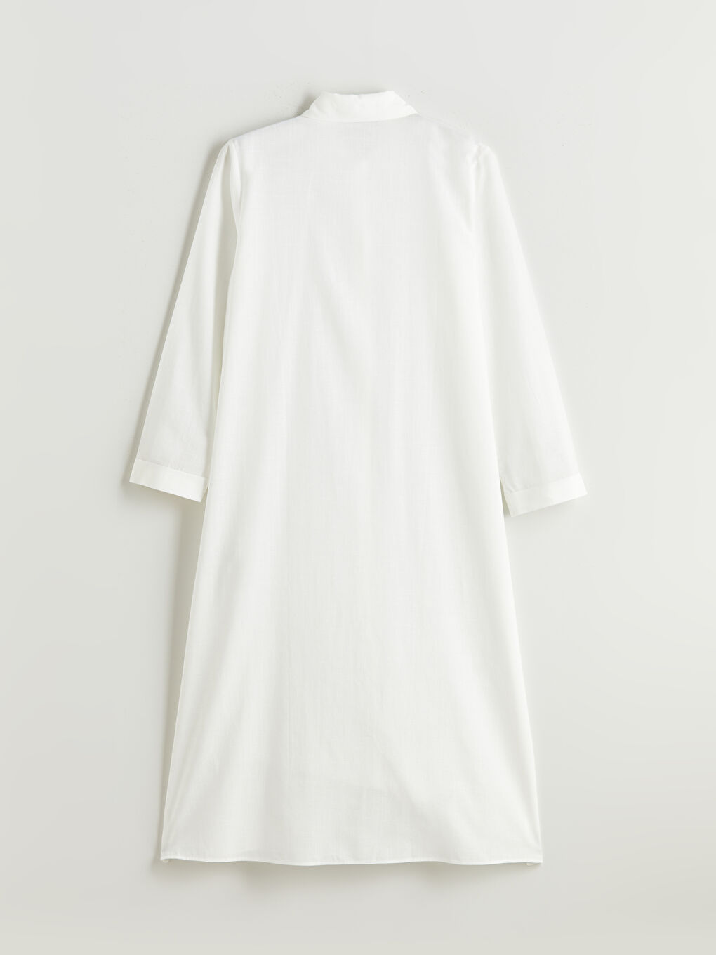 Ekru Loose Fit Kadın Gömlek Tunik-5