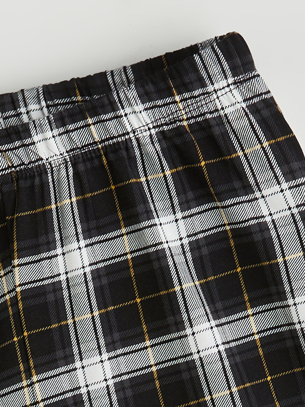 Siyah Beli Lastikli Ekose Erkek Çocuk Pijama Şort-1