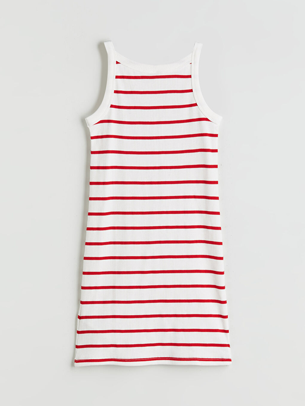 Kırmızı Bisiklet Yaka Çizgili Kız Çocuk Elbise-1