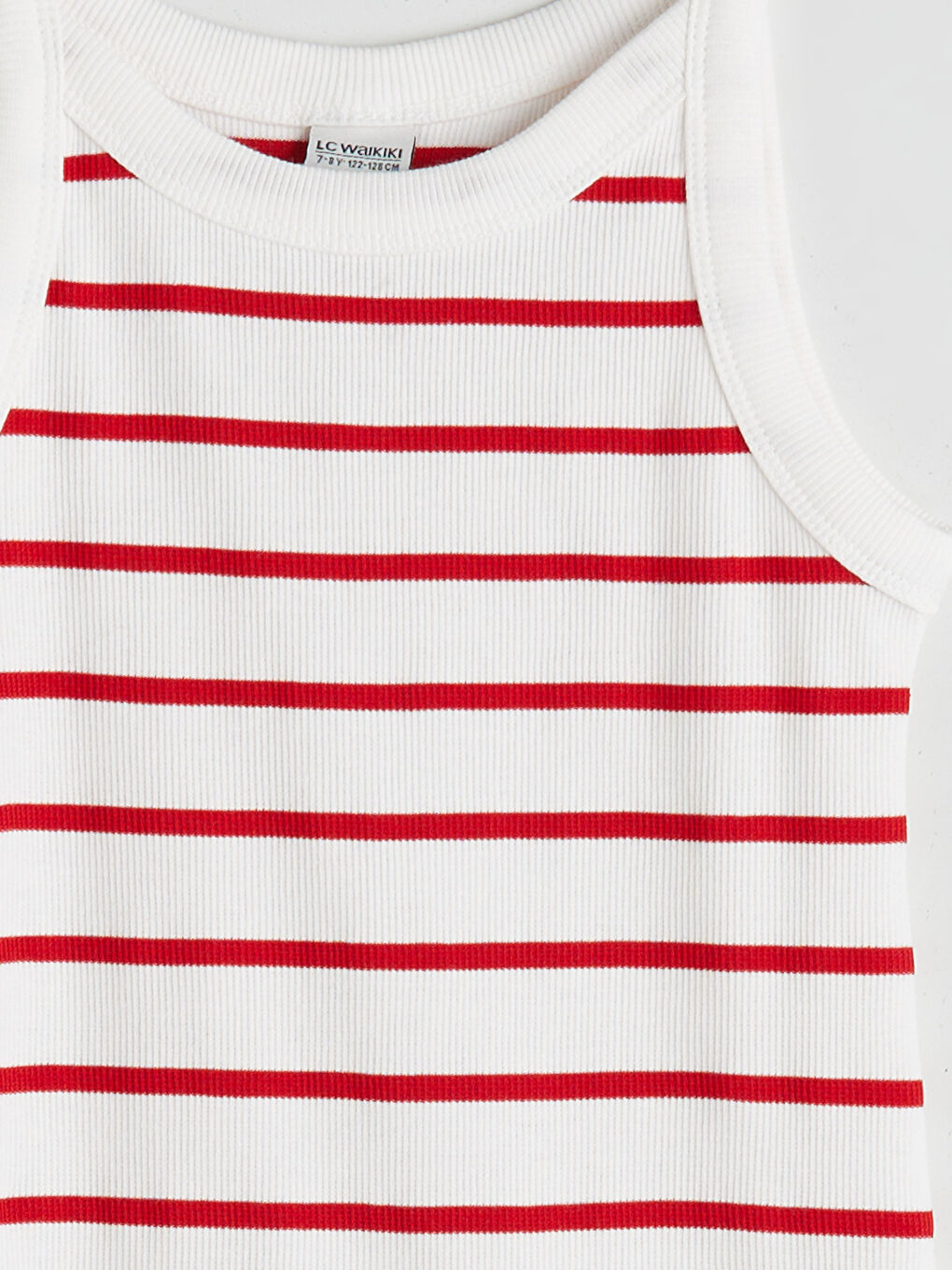 Kırmızı Bisiklet Yaka Çizgili Kız Çocuk Elbise-2