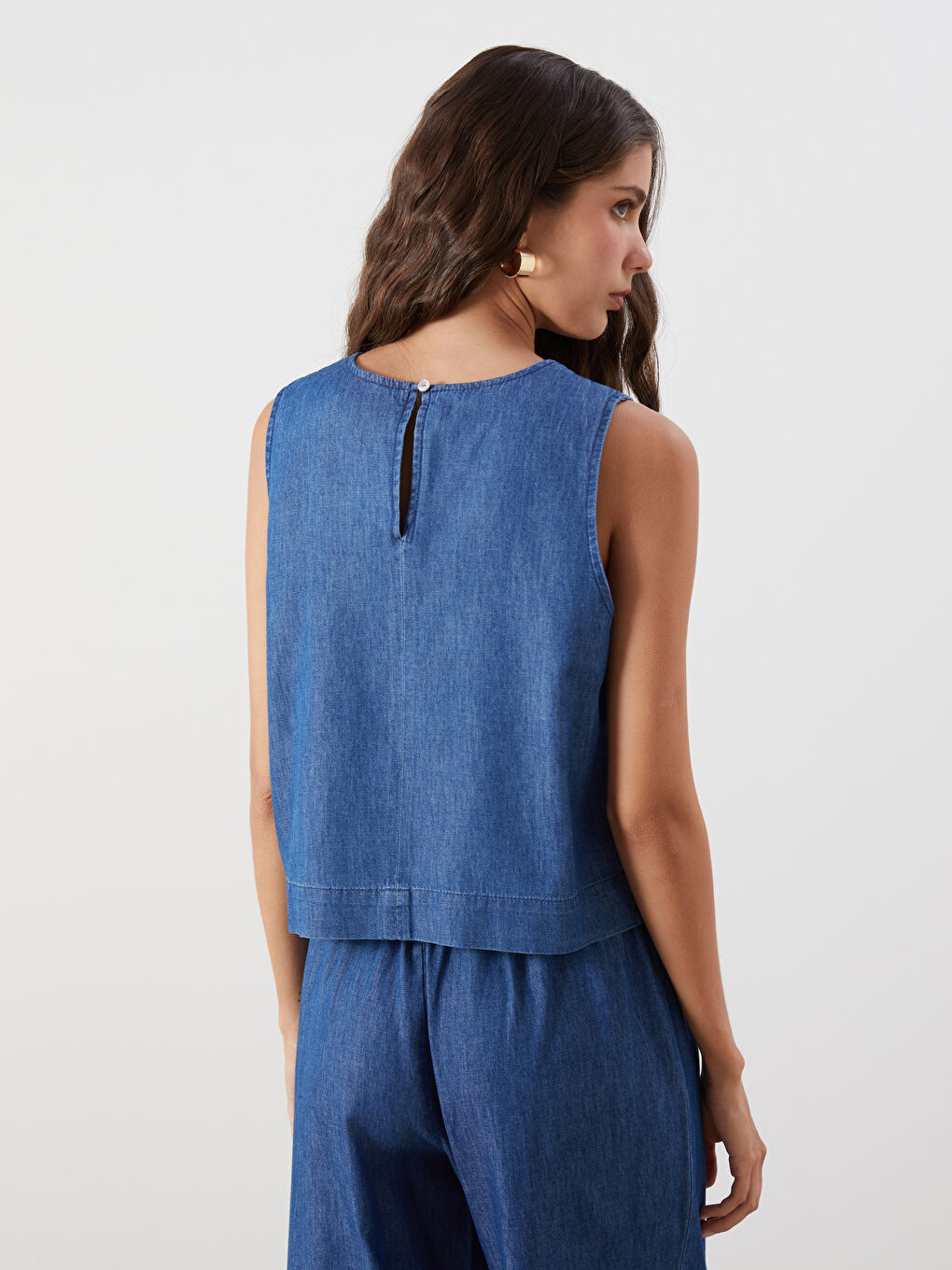 LCWAIKIKI Classic Woman INDIGO Denim Blouse -S5RC28Z8-309