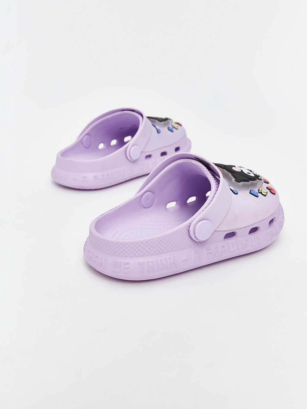 Lila Kuromi Baskılı Kız Çocuk Plaj Terliği-5