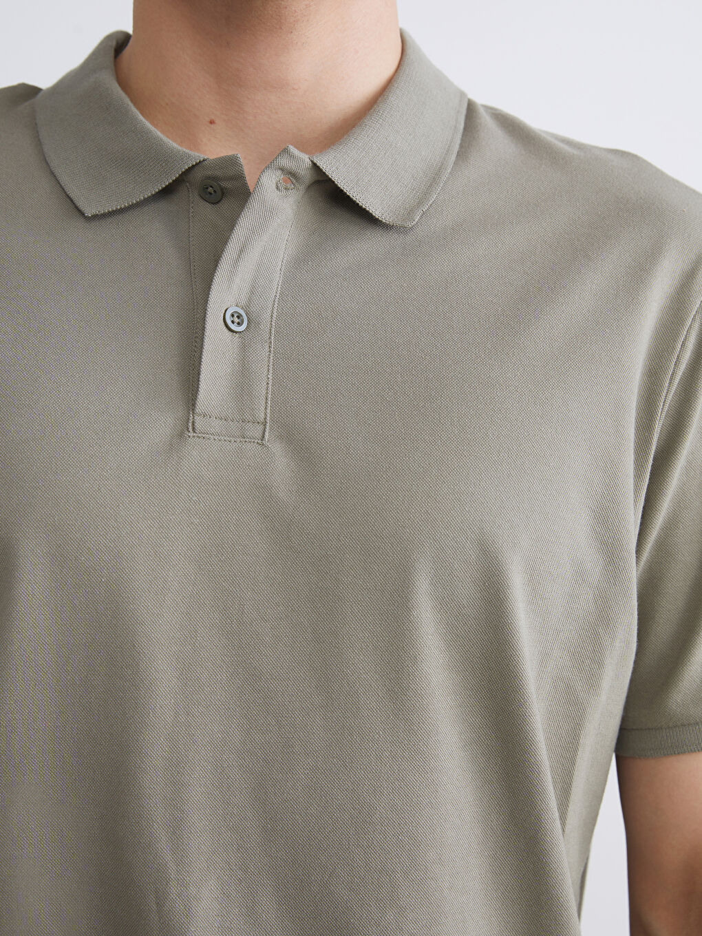 Yeşil Polo Yaka Pike Erkek Tişört-2