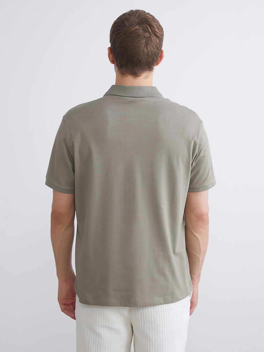 Yeşil Polo Yaka Pike Erkek Tişört-3