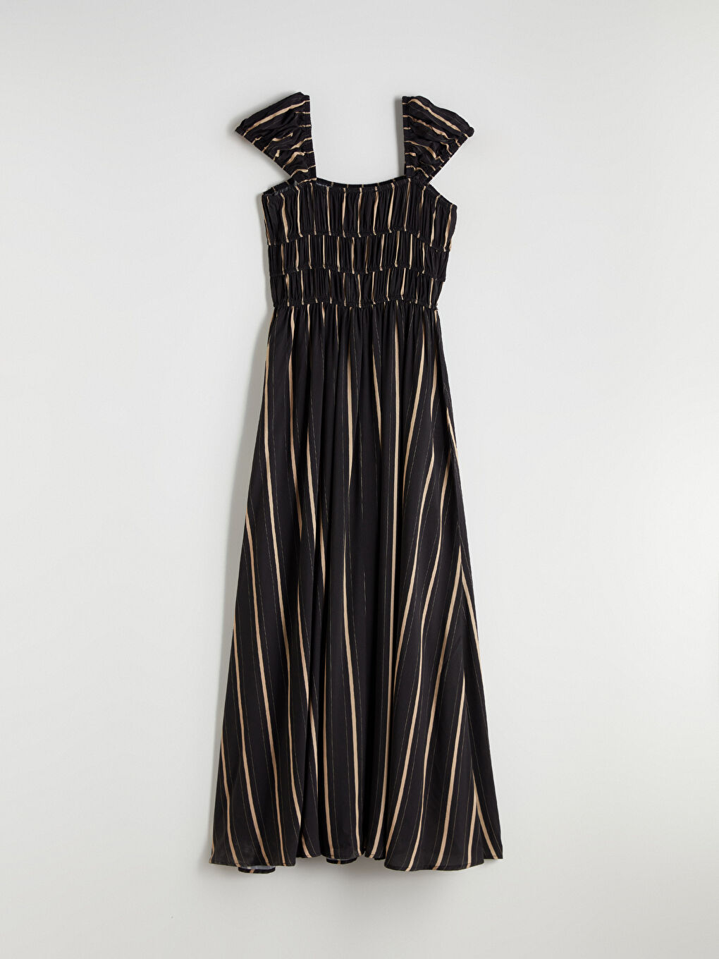 Square Collar Striped Dress-4