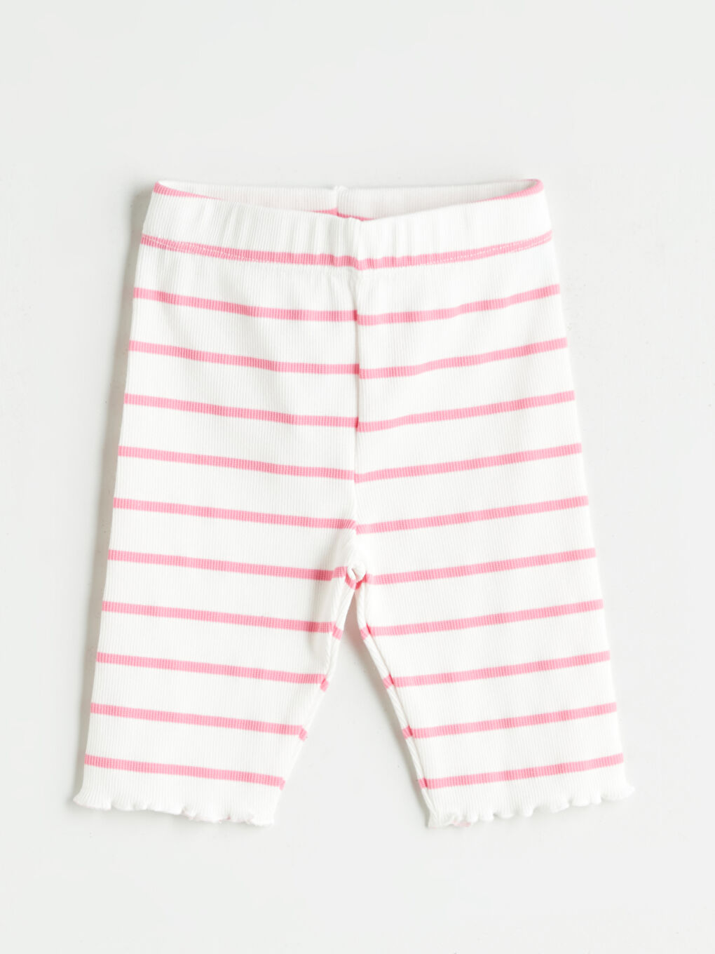Pembe Beli Lastikli Çizgili Kız Çocuk Tayt