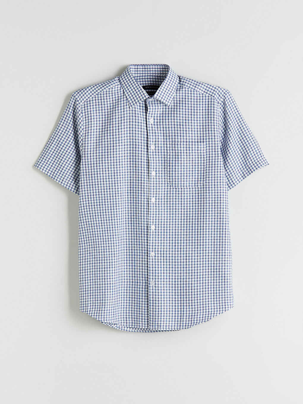 Regular Fit Men's Short Sleeve Plaid Twill Shirt -S5RD20Z8-LN6