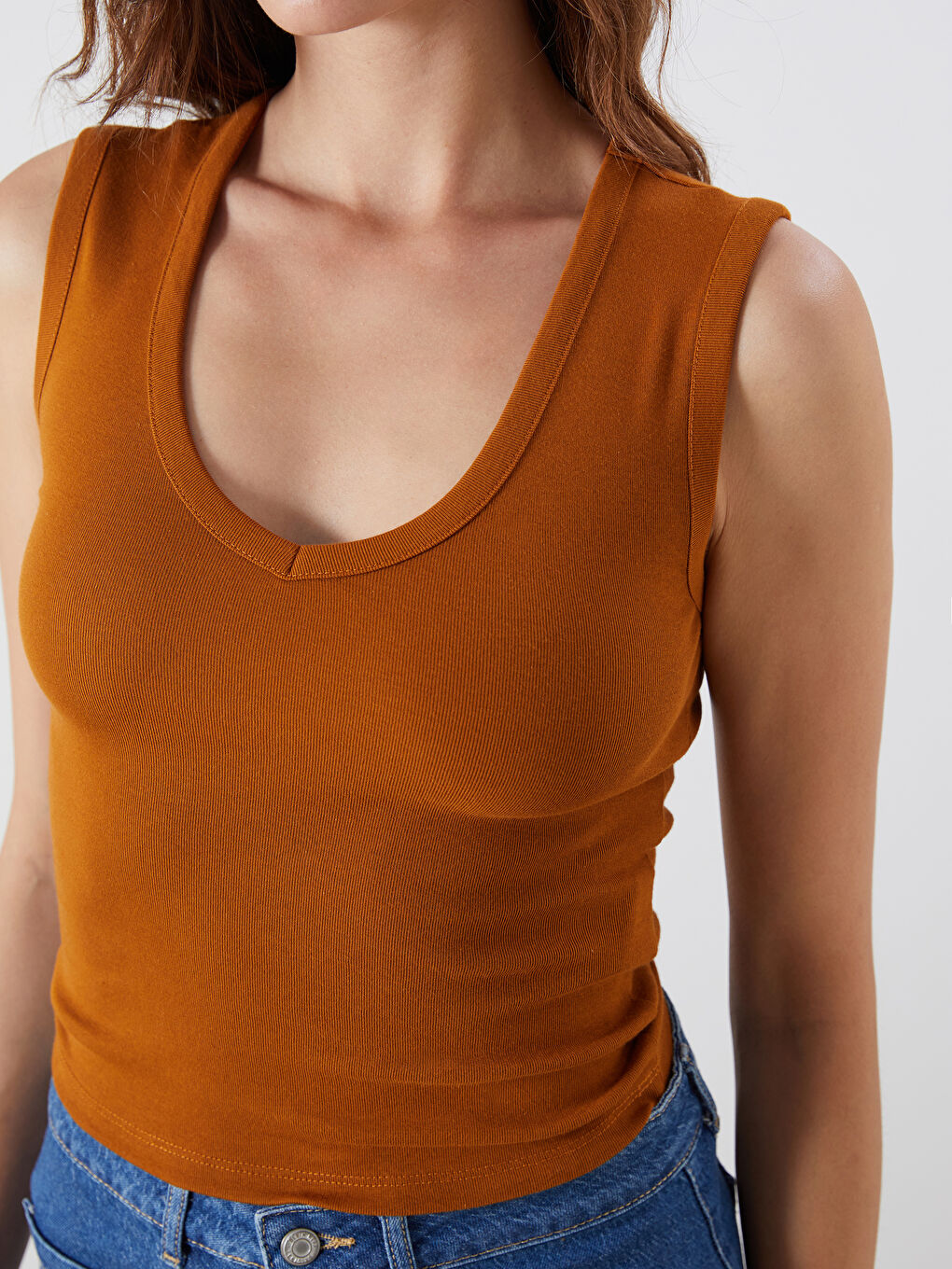 LCW Vision V Neck Women's Tank Top -S5RD31Z8-GZQ