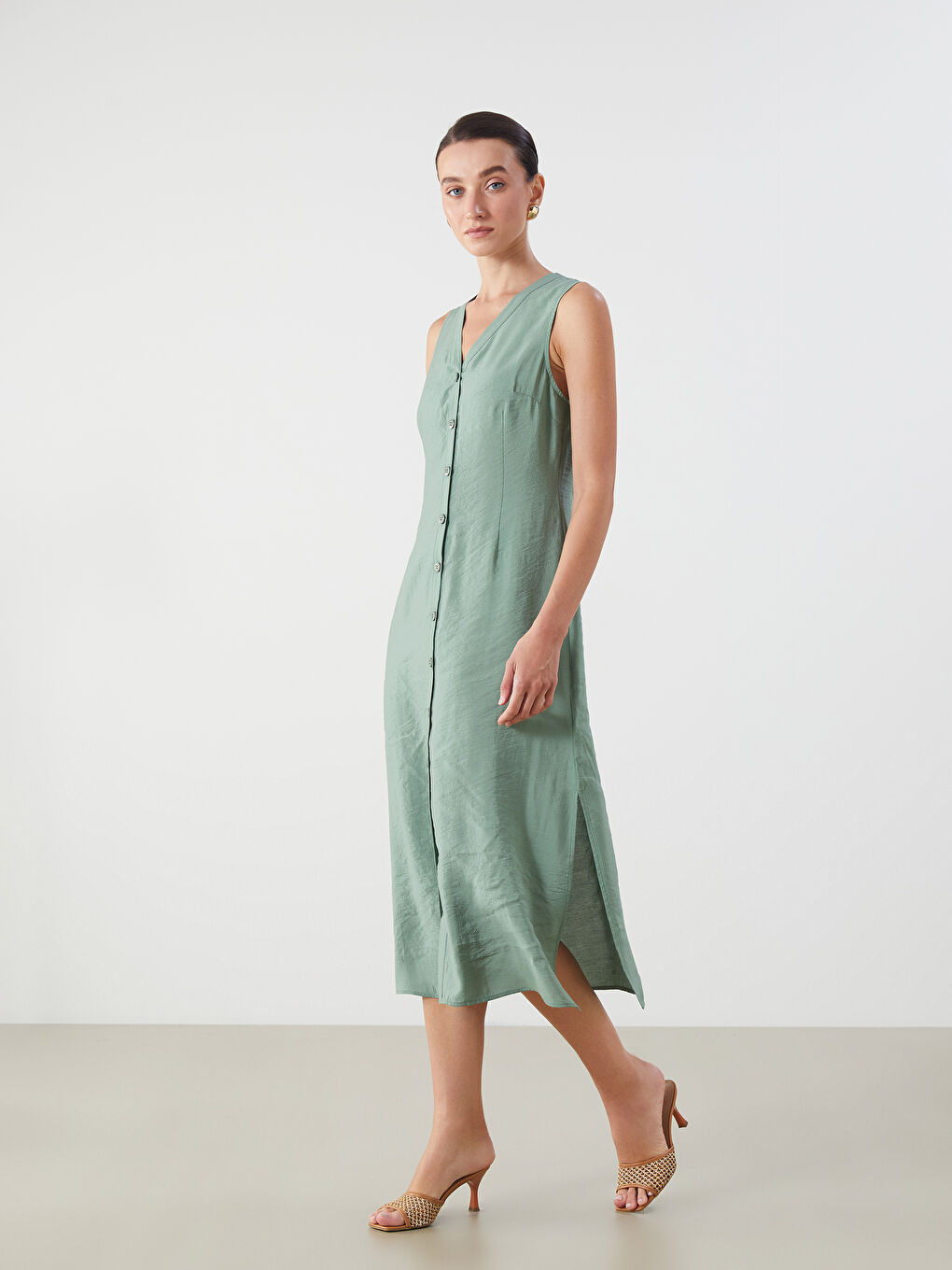 LCWAIKIKI Classic Woman KHAKI Dress -S5RD32Z8-GN2