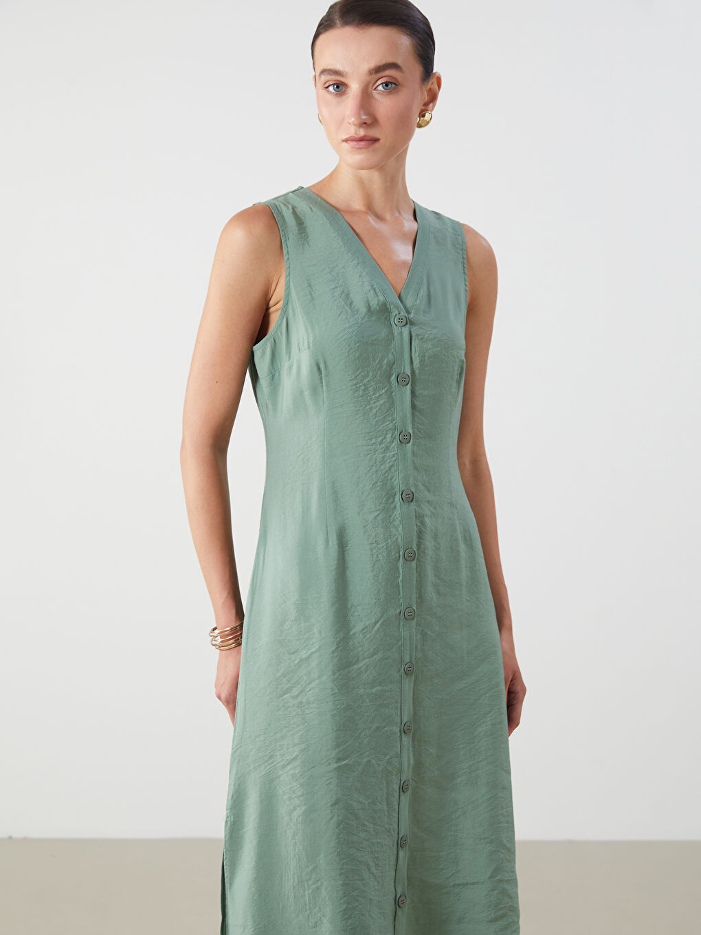 LCWAIKIKI Classic Woman KHAKI Dress -S5RD32Z8-GN2