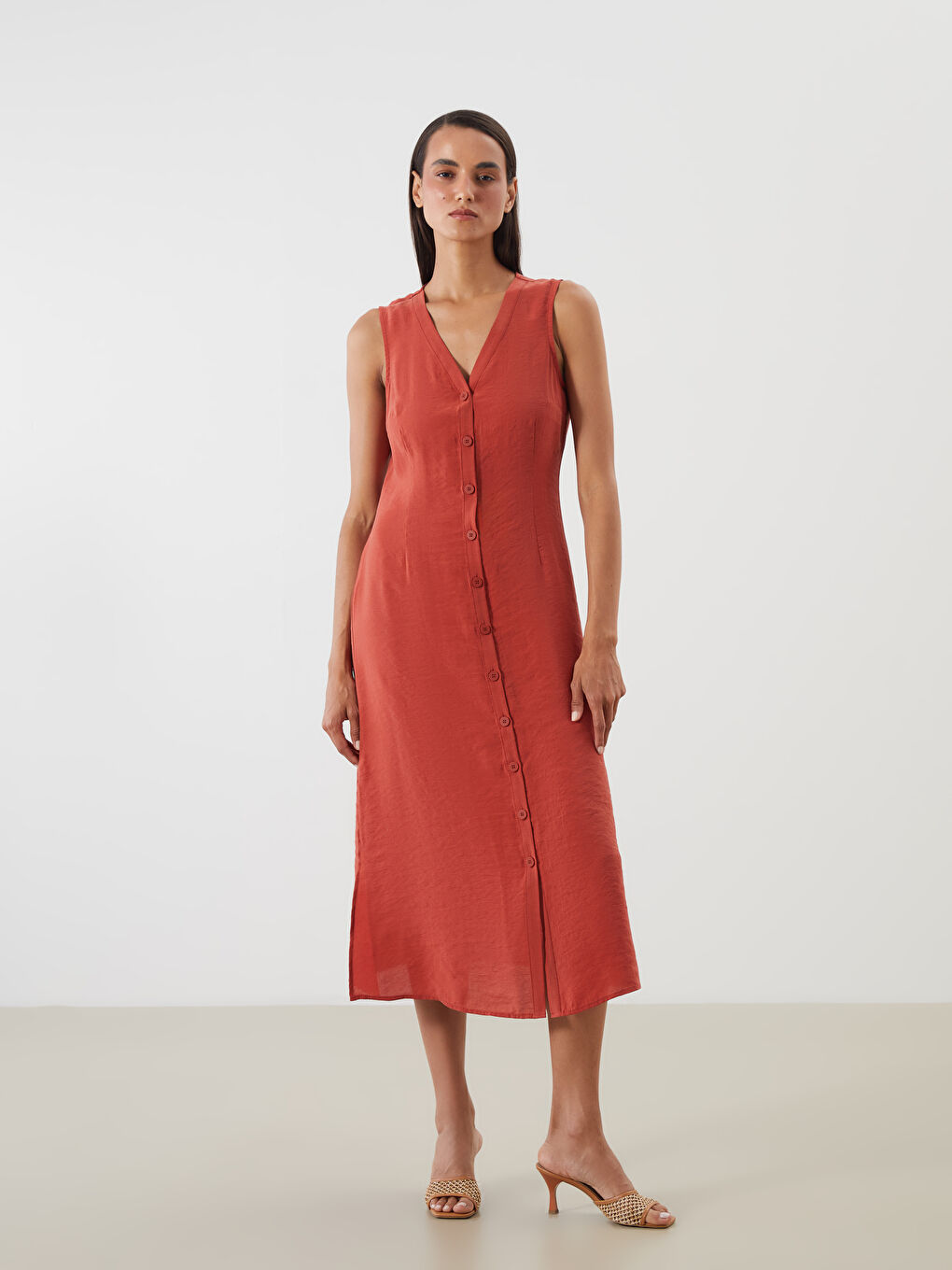 LCWAIKIKI Classic Woman ORANGE Dress -S5RD32Z8-GXS