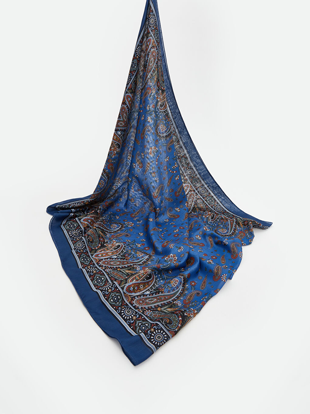 Lacivert Desenli Kadın Şal