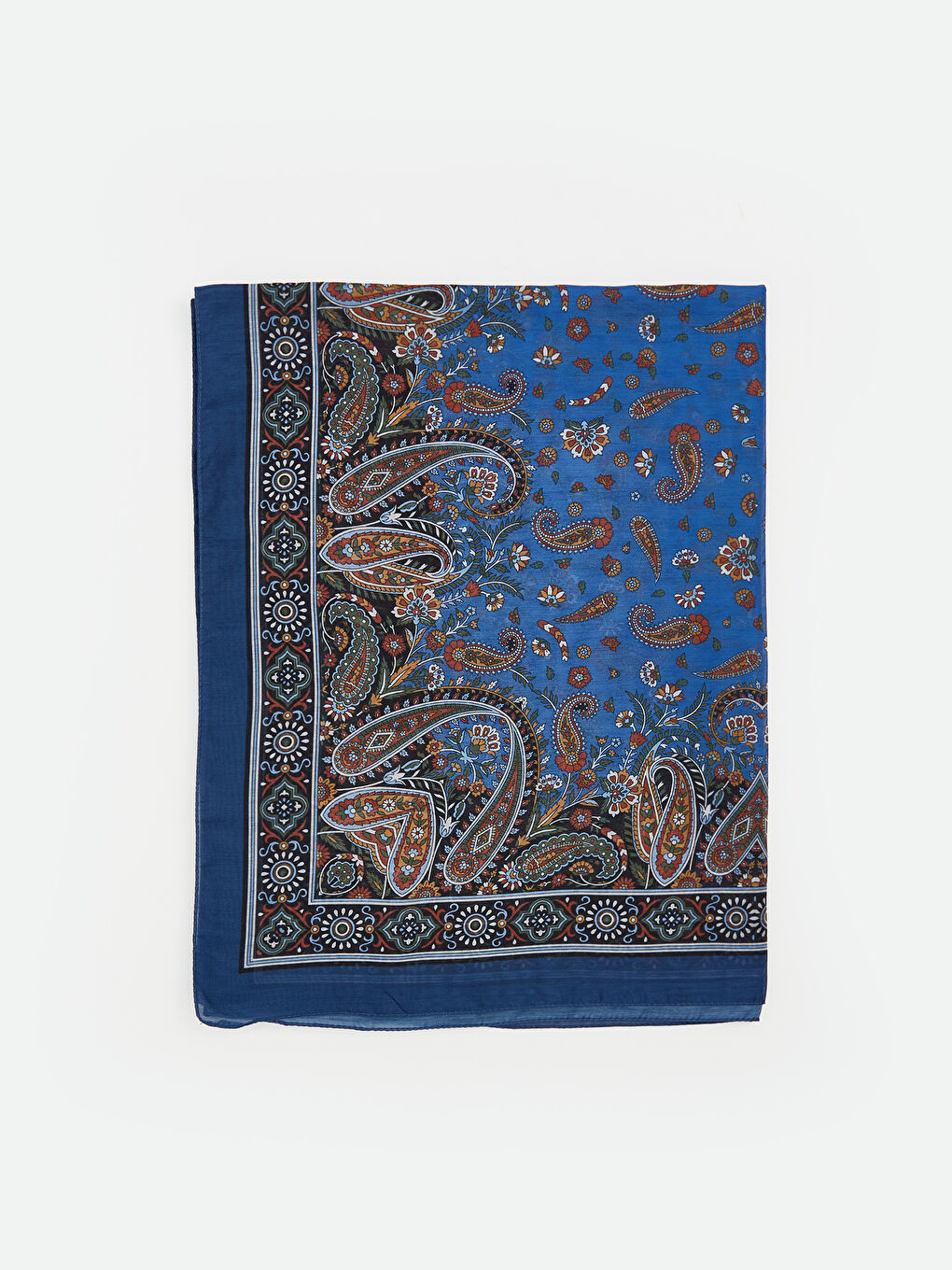 Lacivert Desenli Kadın Şal-1