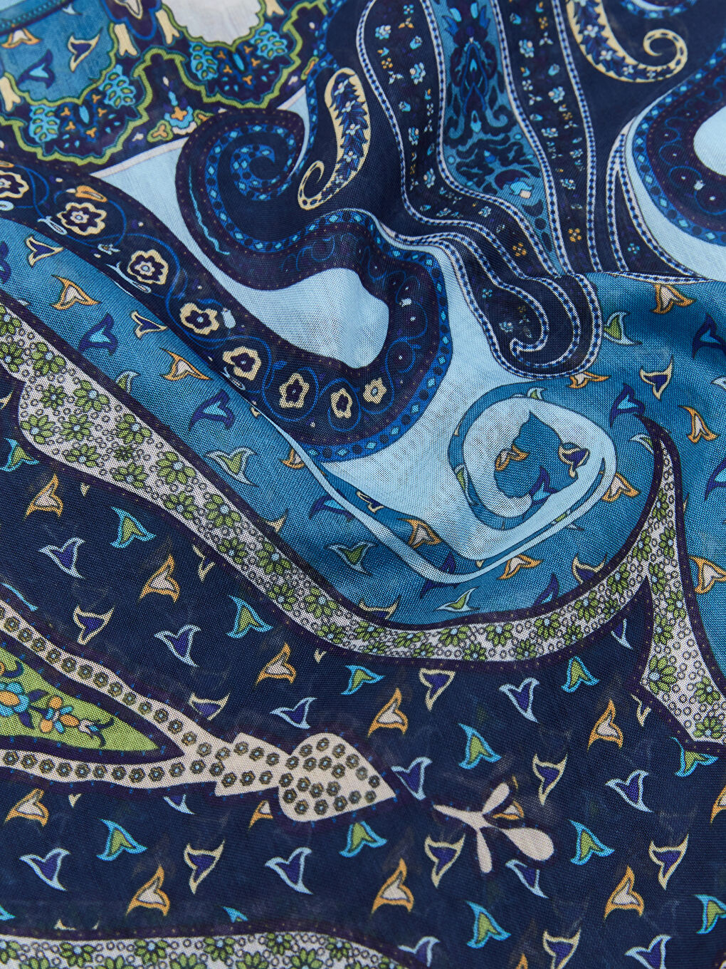 Mavi Desenli Kadın Şal-2