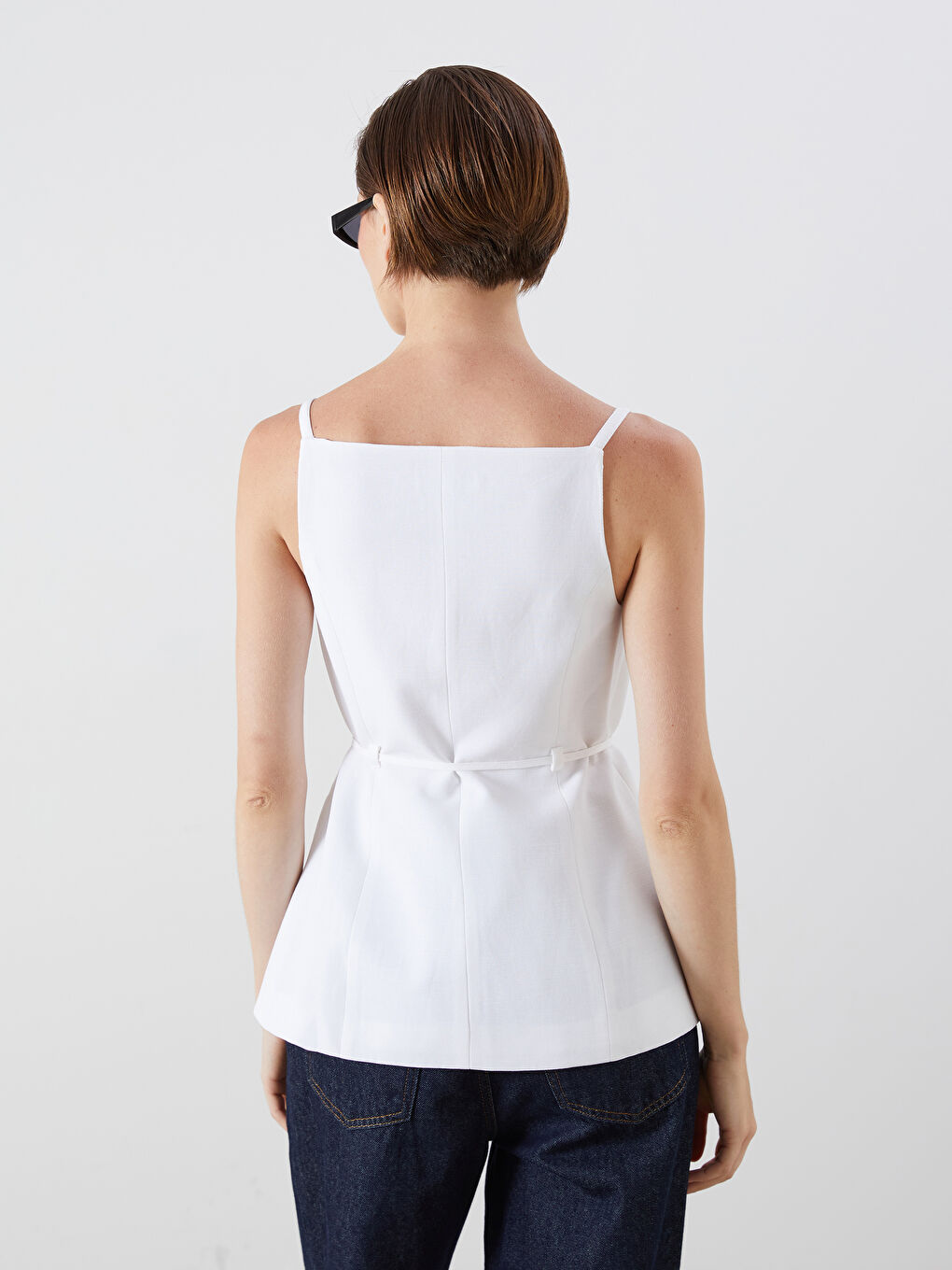 LCW Vision Square Collar Linen Blend Women's Classic Waistcoat -S5RD81Z8-R9J