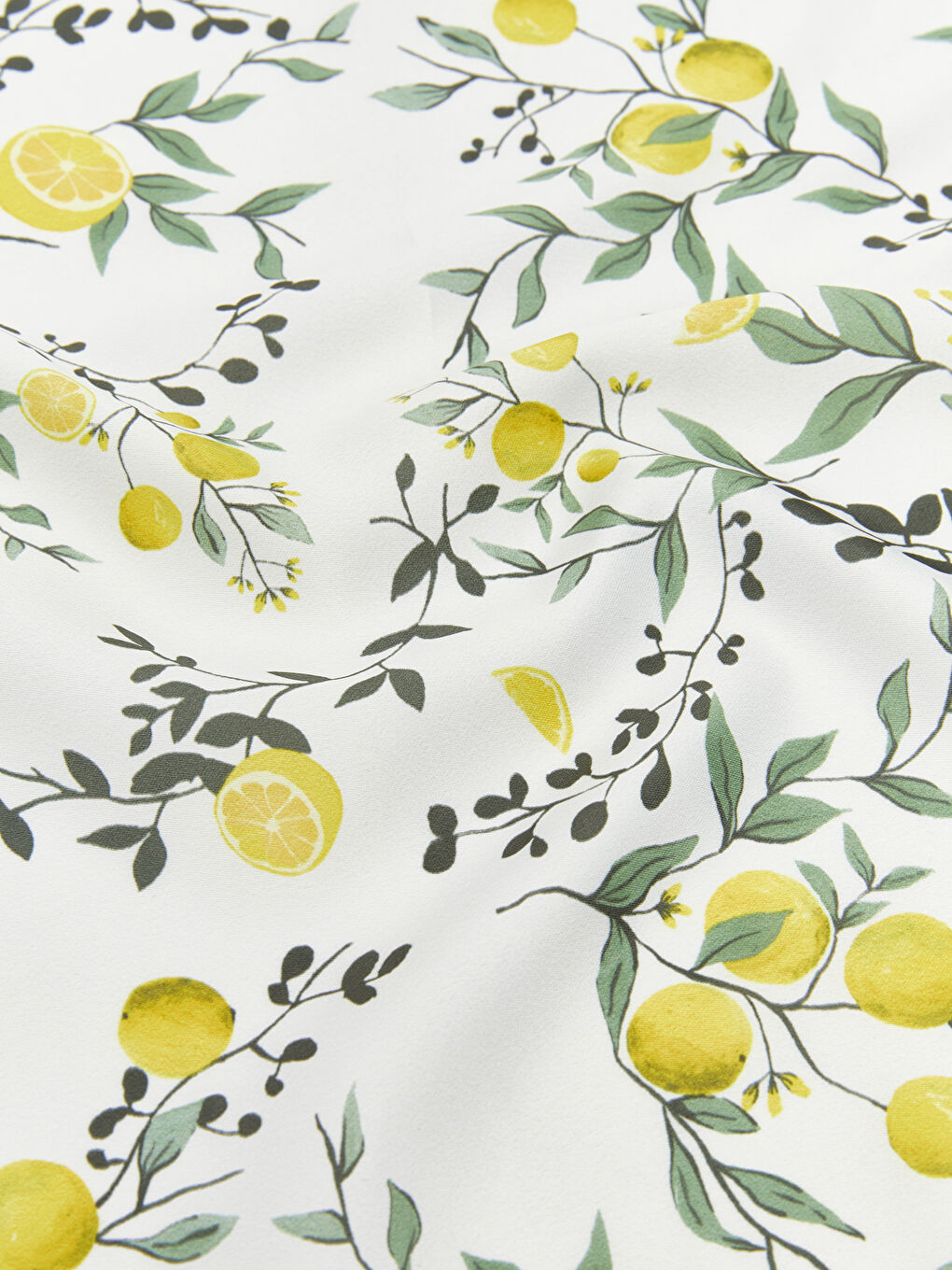 Sarı Limon Baskılı Kadın Saten Bandana-3