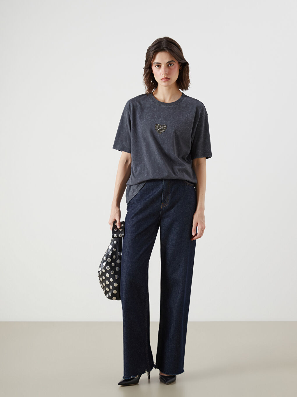 LCW Vision Woman ANTHRACITE T-Shirt -S5RD91Z8-DC4