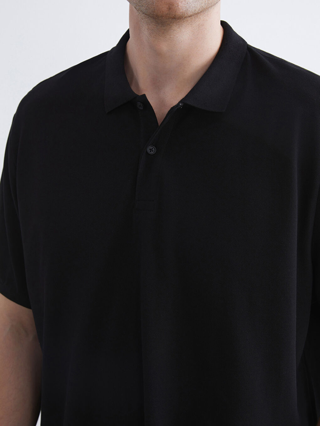 تي شيرت للرجال بياقة بولو مقاس كبير 100% قطن-4