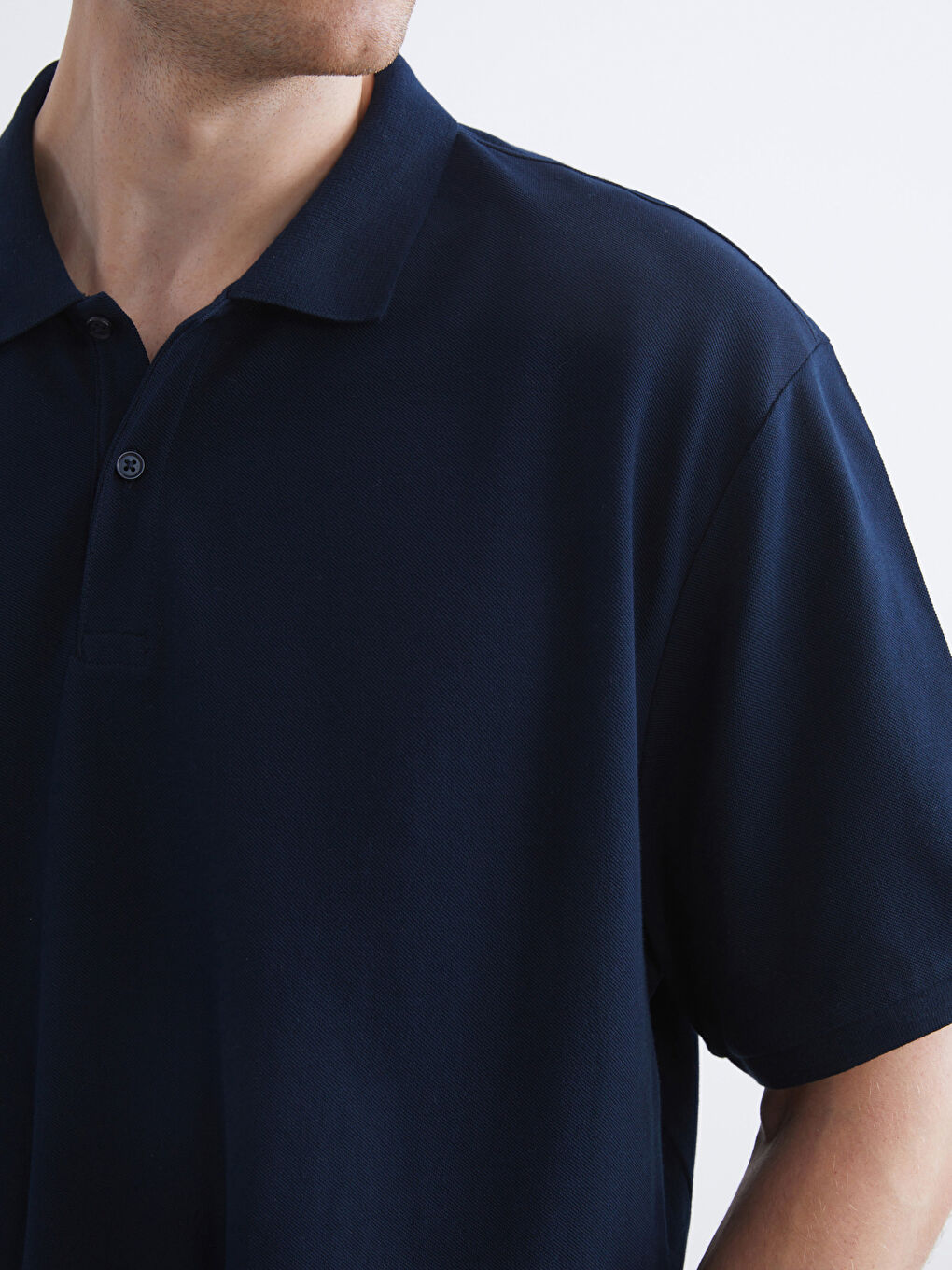 Plus Size Polo Neck 100% Cotton Men's T-Shirt-4