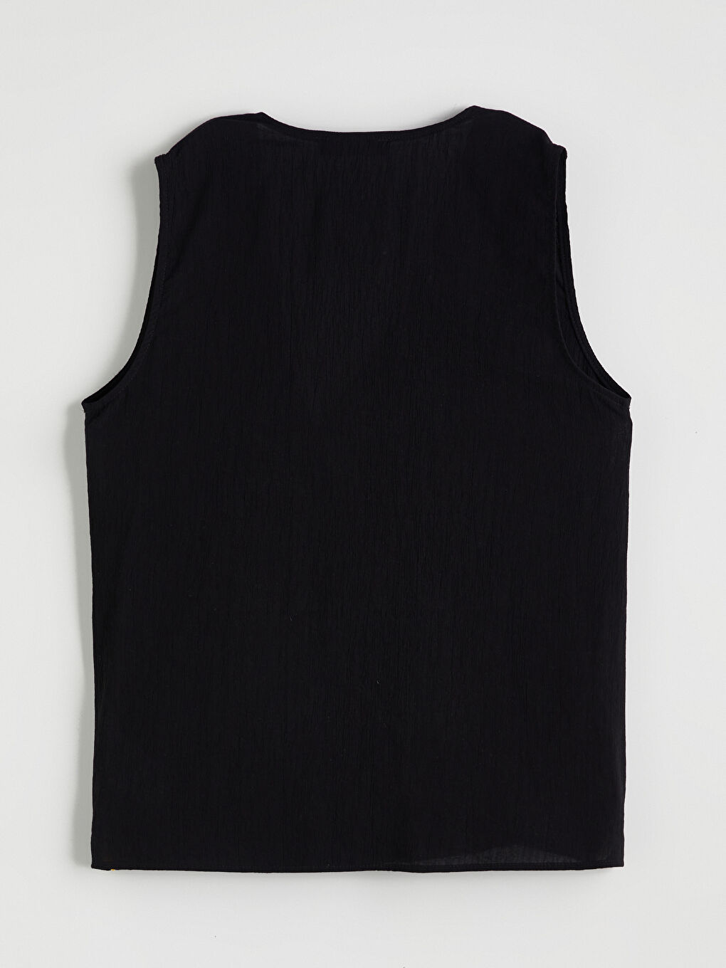 Siyah Kruvaze Yaka Dokulu Bluz-5