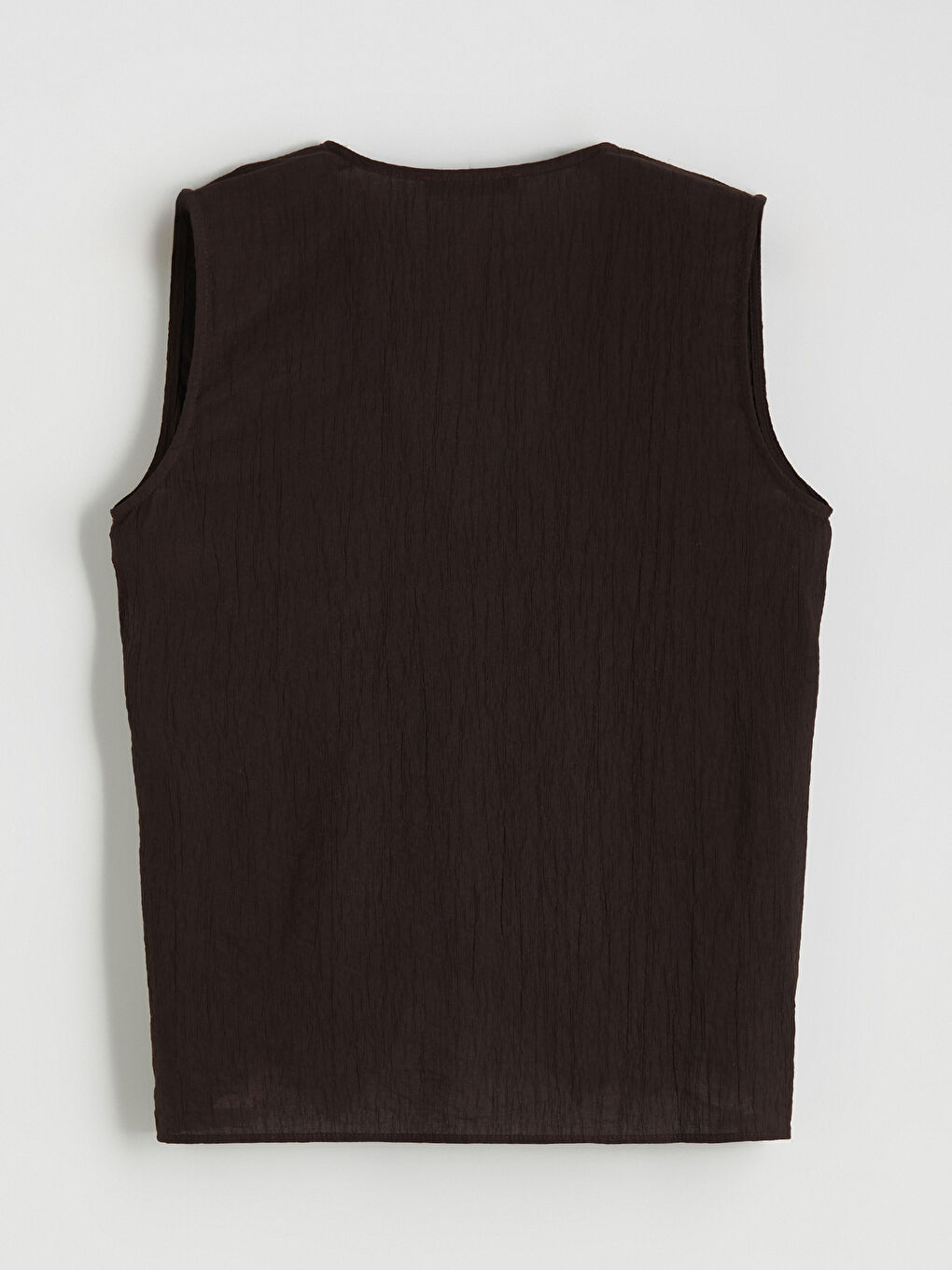 Kahverengi Kruvaze Yaka Dokulu Bluz-5