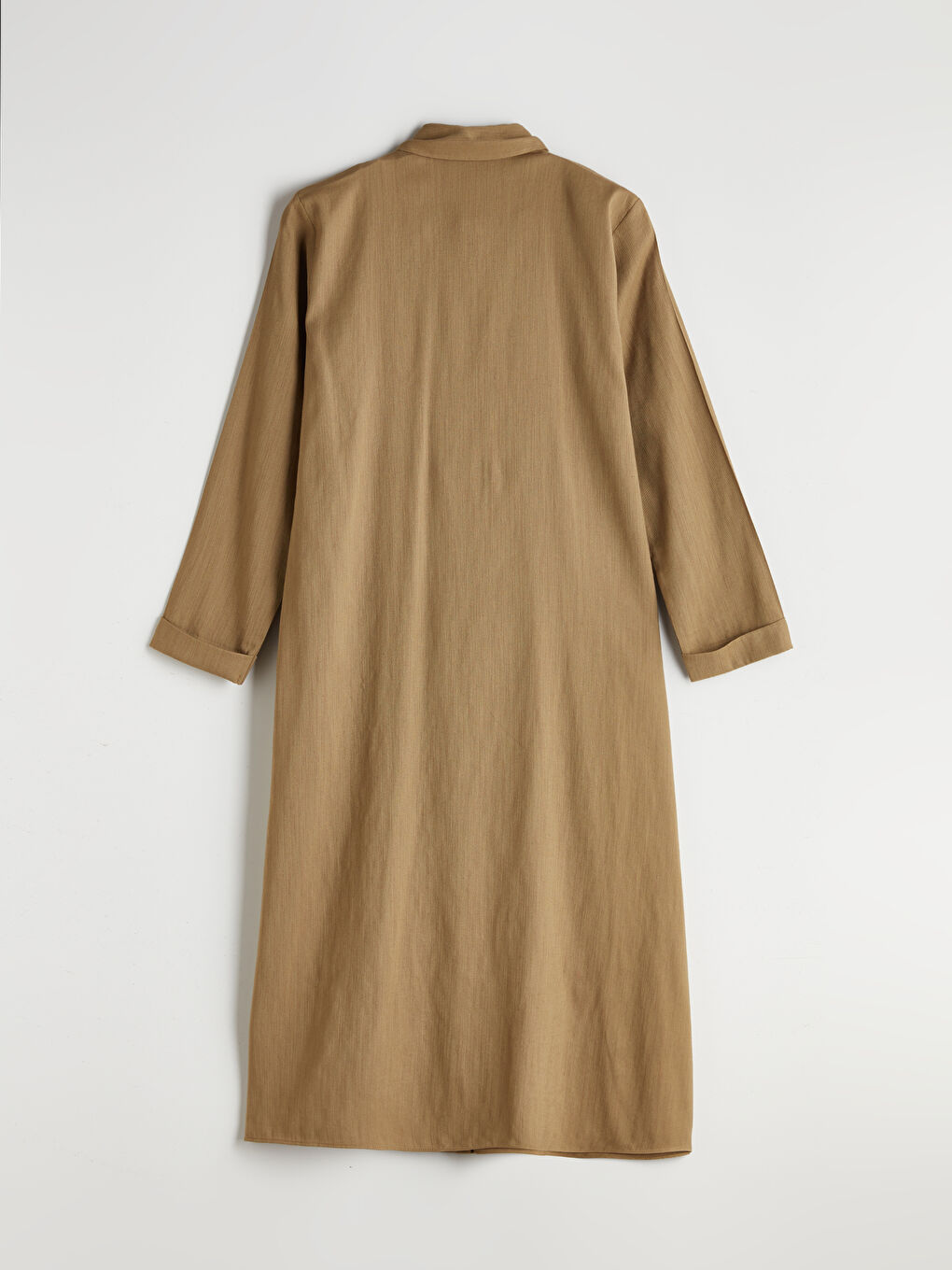 Haki Keten Karışımlı Kadın Gömlek Tunik-5