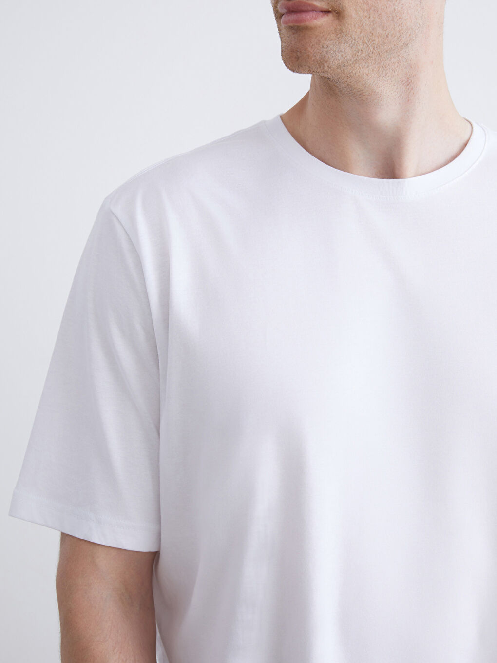 تي شيرت للرجال مقاس كبير ياقة دائرية 100% قطن-4