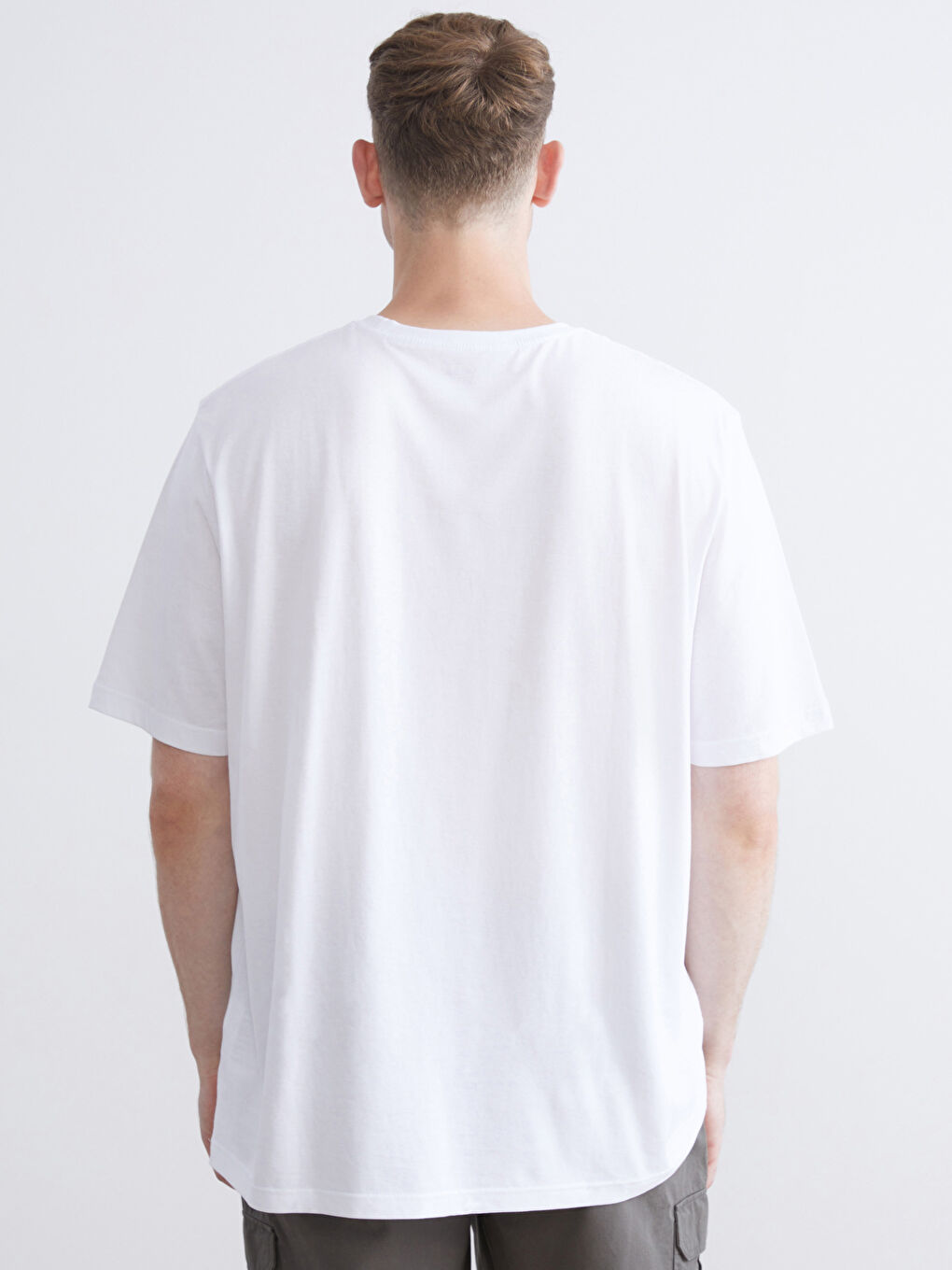 تي شيرت للرجال مقاس كبير ياقة دائرية 100% قطن-6