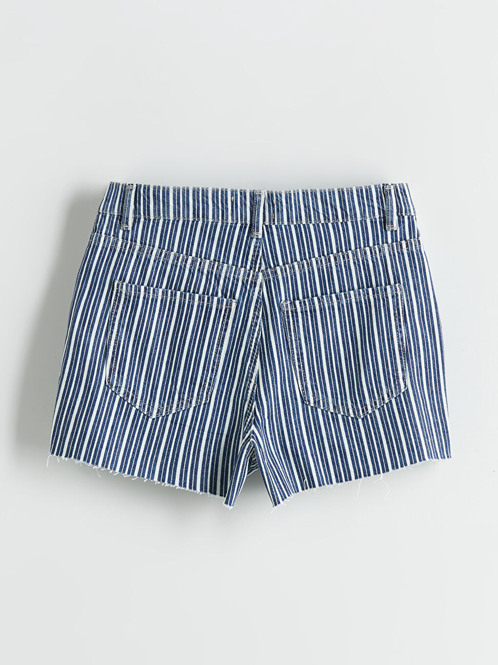 Regular Fit Striped Women's Denim Shorts -S5RE06Z8-844