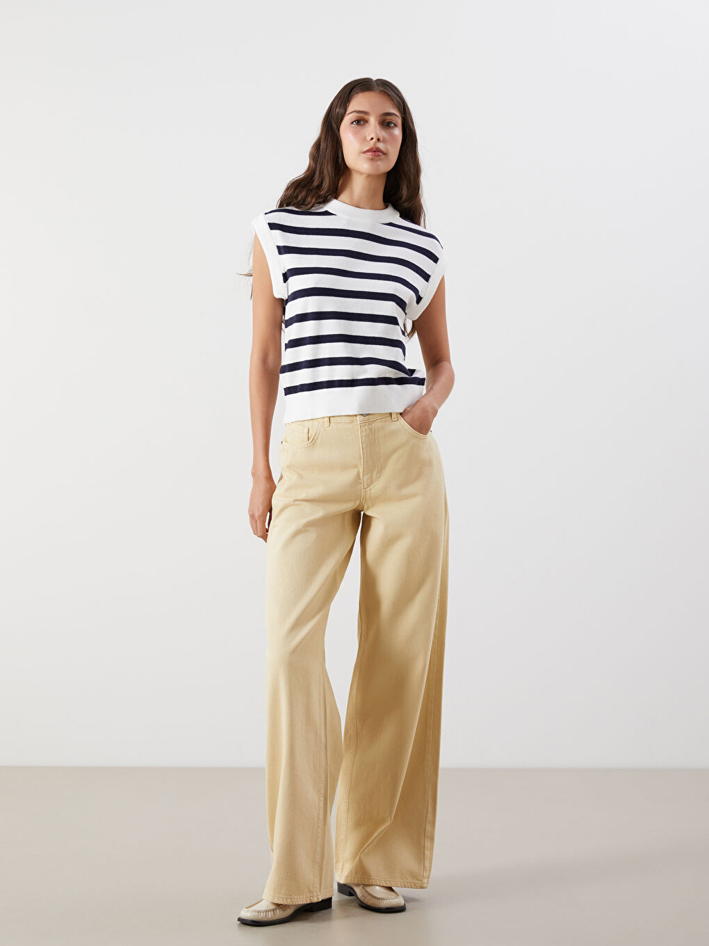 Yeşil Baggy Fit Kadın Jean Pantolon