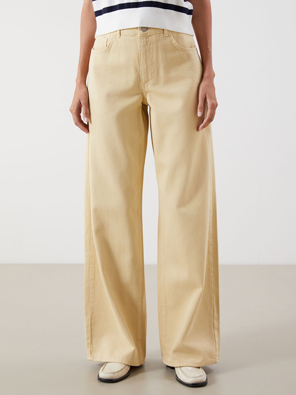 Yeşil Baggy Fit Kadın Jean Pantolon-1