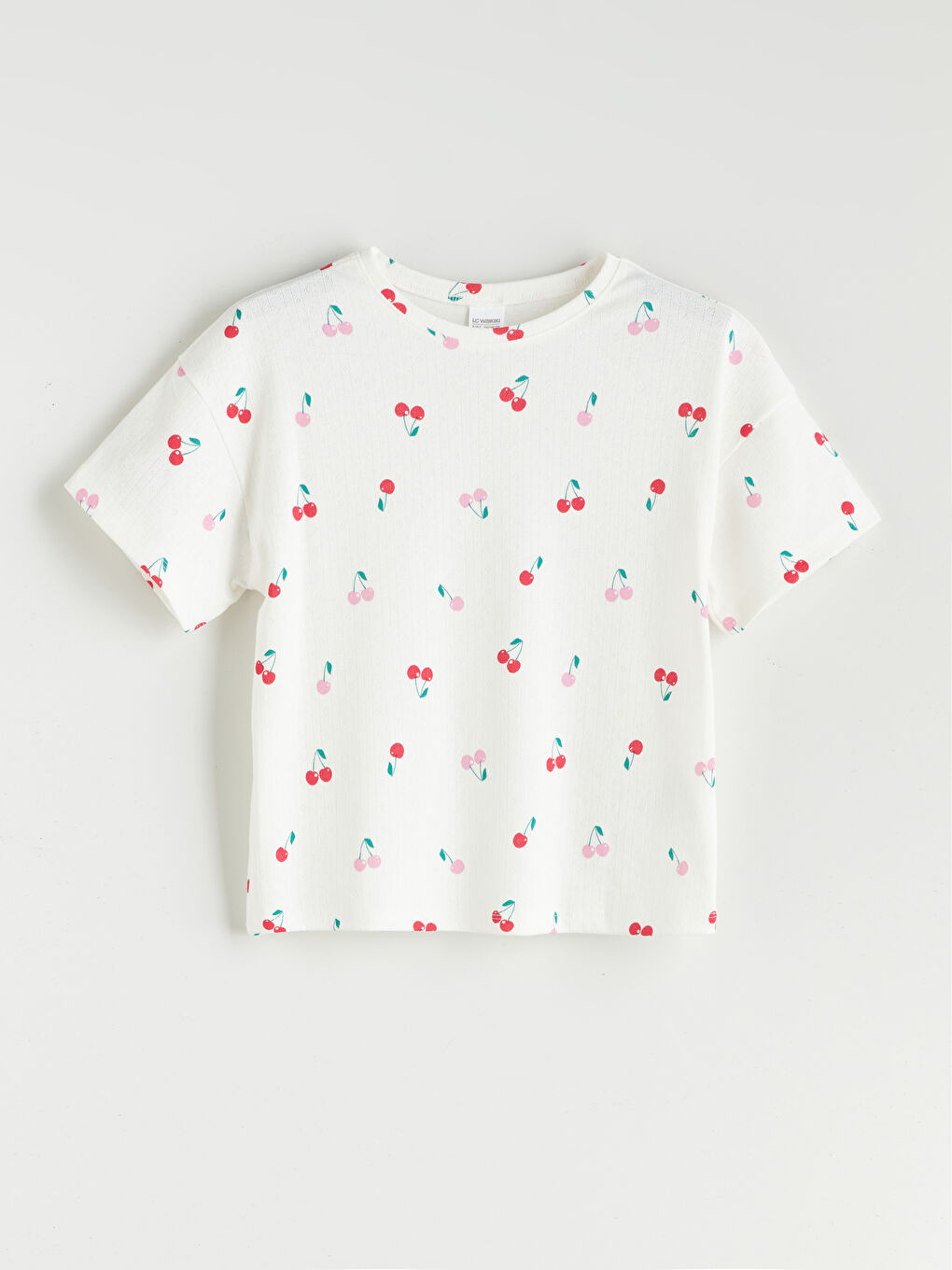 Ekru Bisiklet Yaka Kız Çocuk Şortlu Pijama Takımı-1