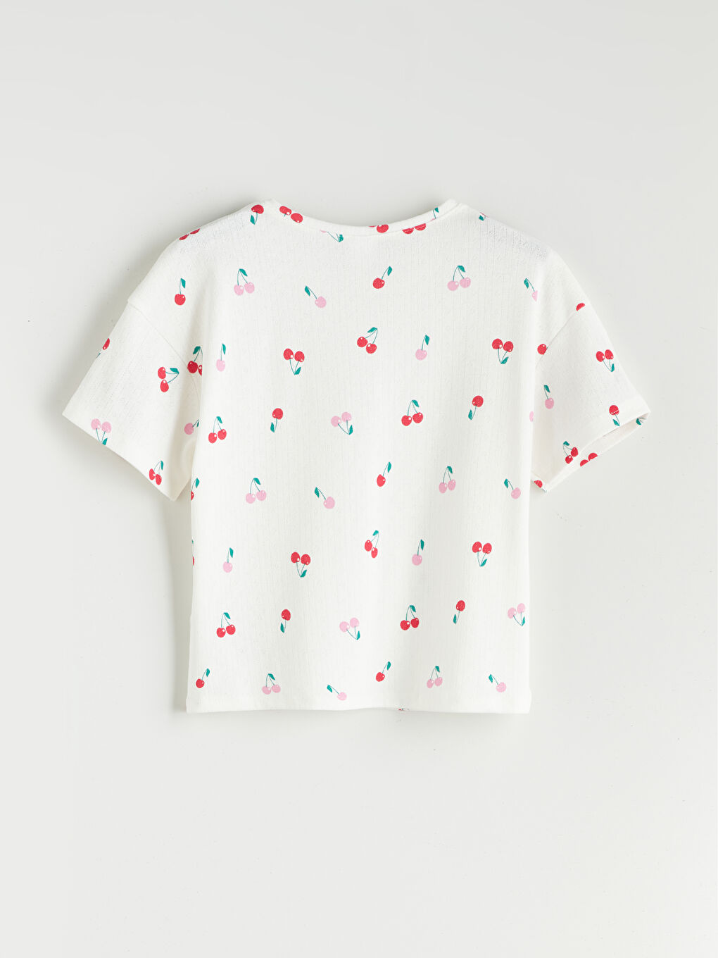 Ekru Bisiklet Yaka Kız Çocuk Şortlu Pijama Takımı-2