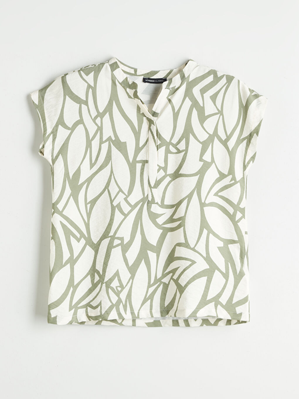 Notch Neck Patterned Blouse -S5RE32Z8-LRR