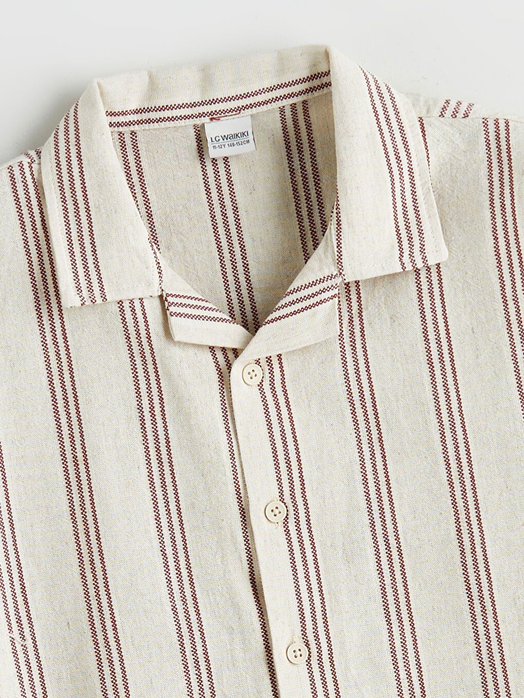 Striped Linen Blend Boys' Shirt -S5RE35Z4-LJE