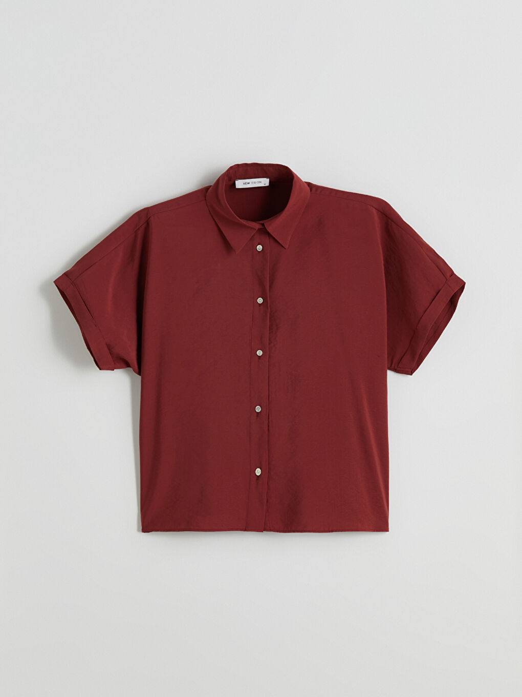 Mürdüm Oversize Modal Karışımlı Kadın Gömlek-4