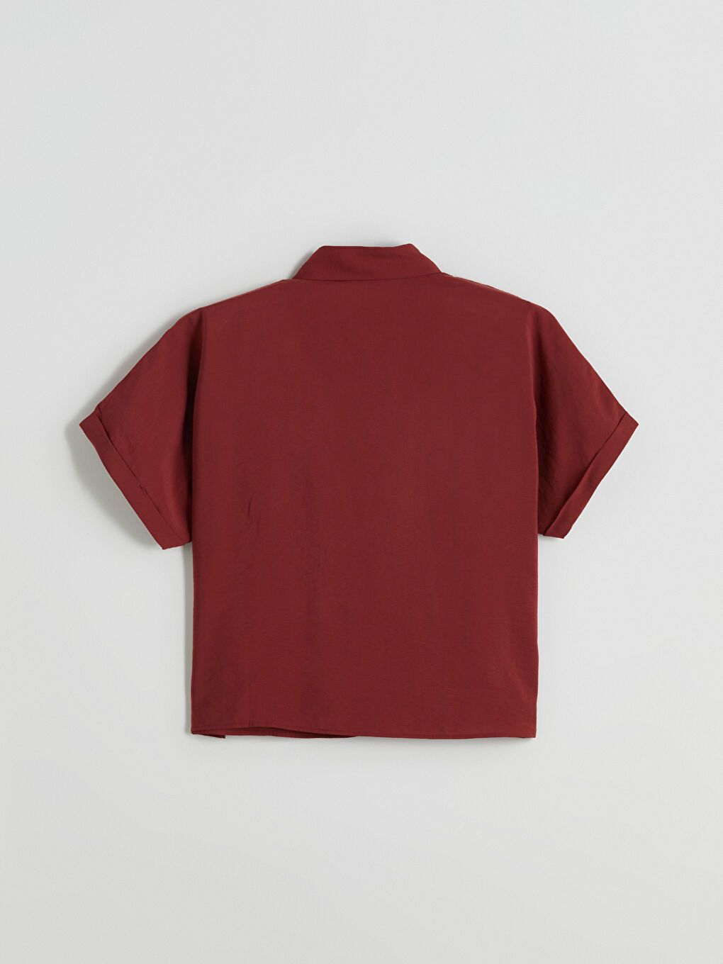 Mürdüm Oversize Modal Karışımlı Kadın Gömlek-5