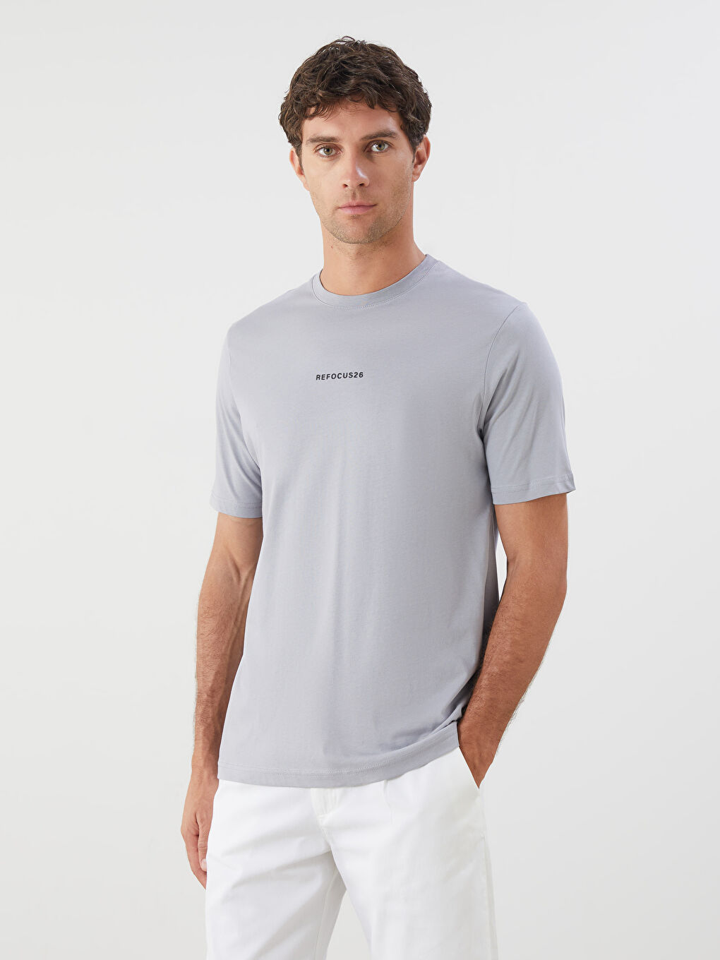 LCWAIKIKI Classic Crew Neck Short Sleeve Printed Combed Cotton Men's T-shirt -S5RE47Z8-YMD