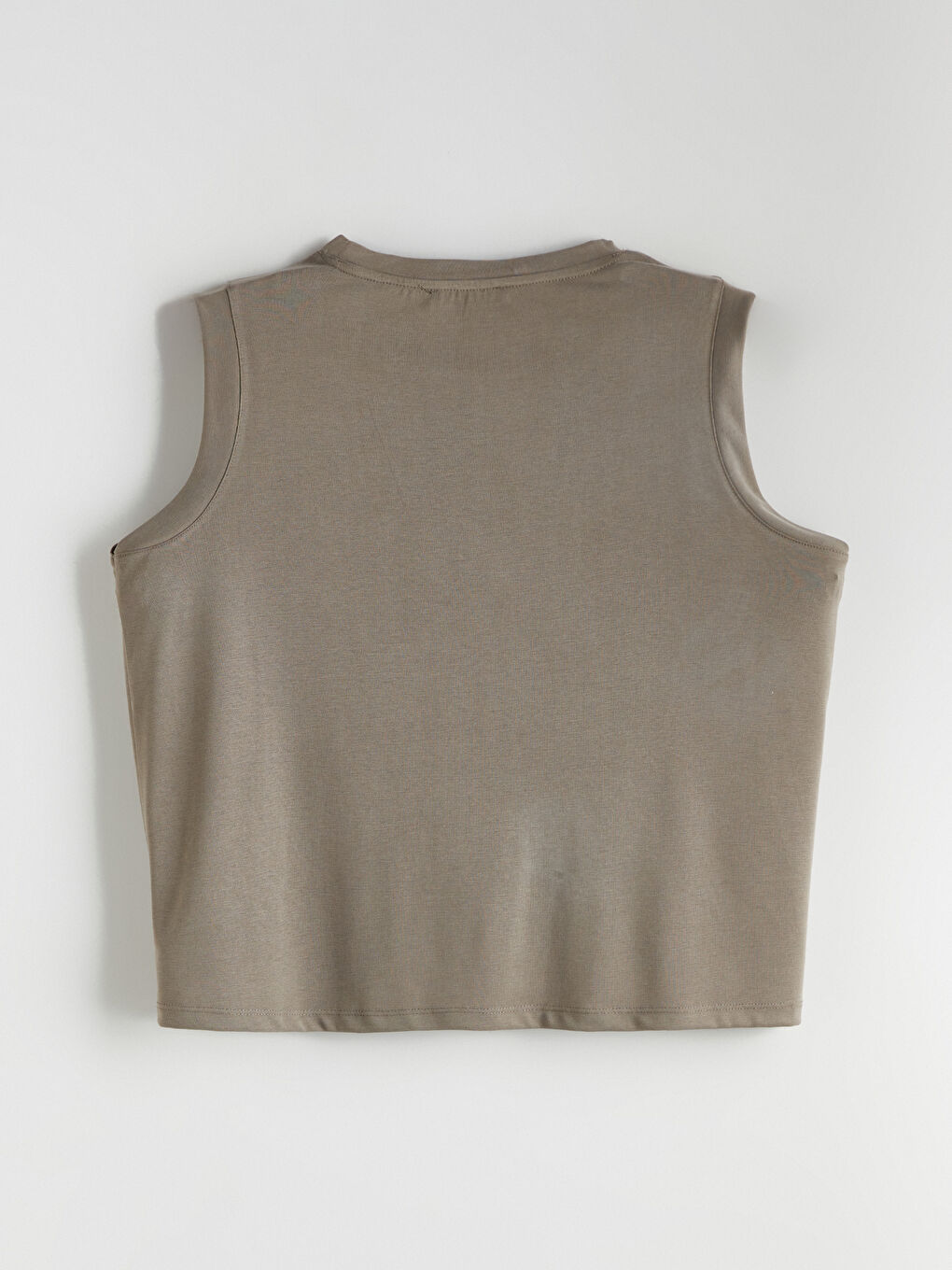 Haki Bisiklet Yaka Modal Karışımlı Kadın Atlet-1