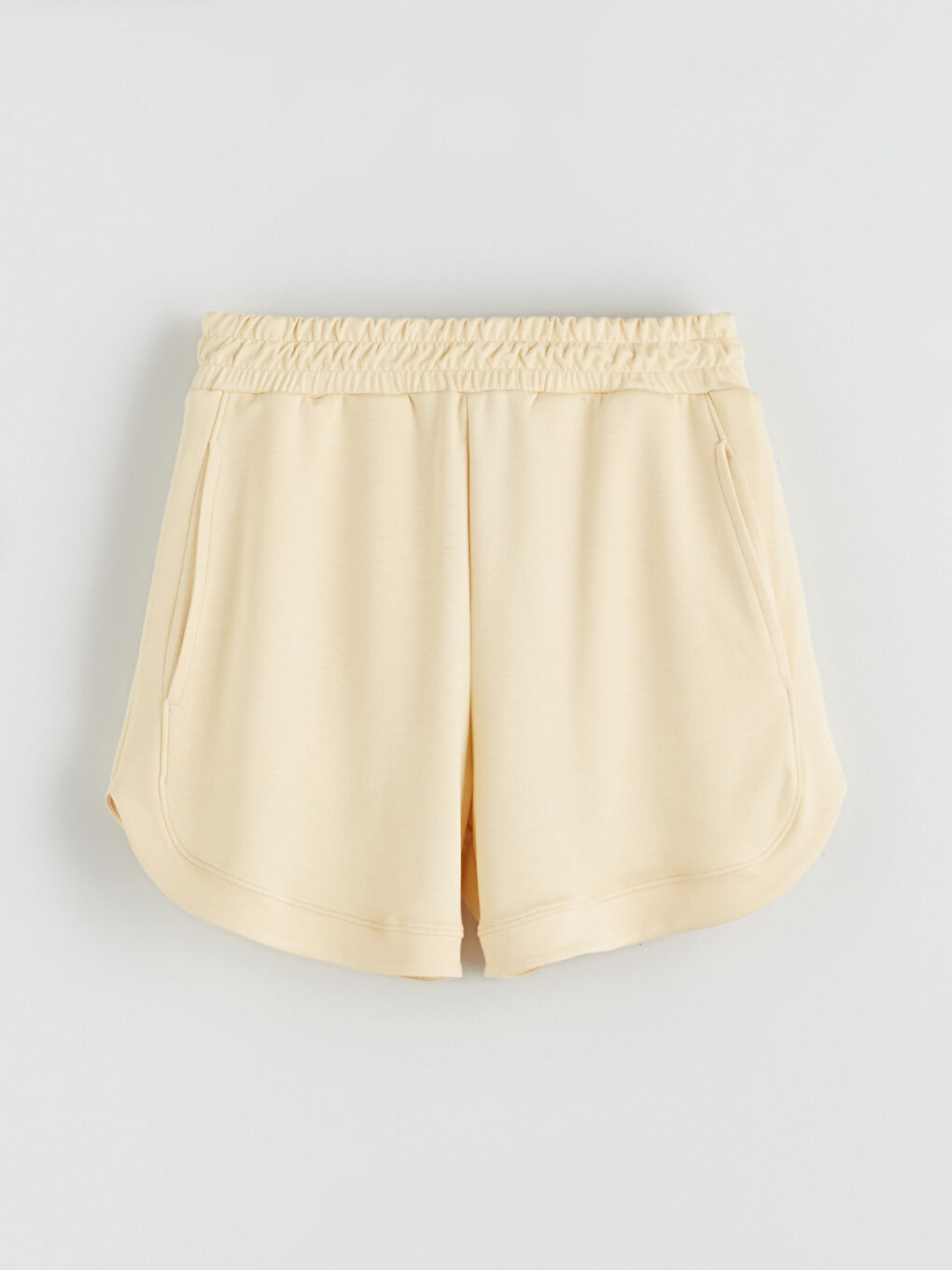 Sarı Beli Lastikli Kadın Şort-4