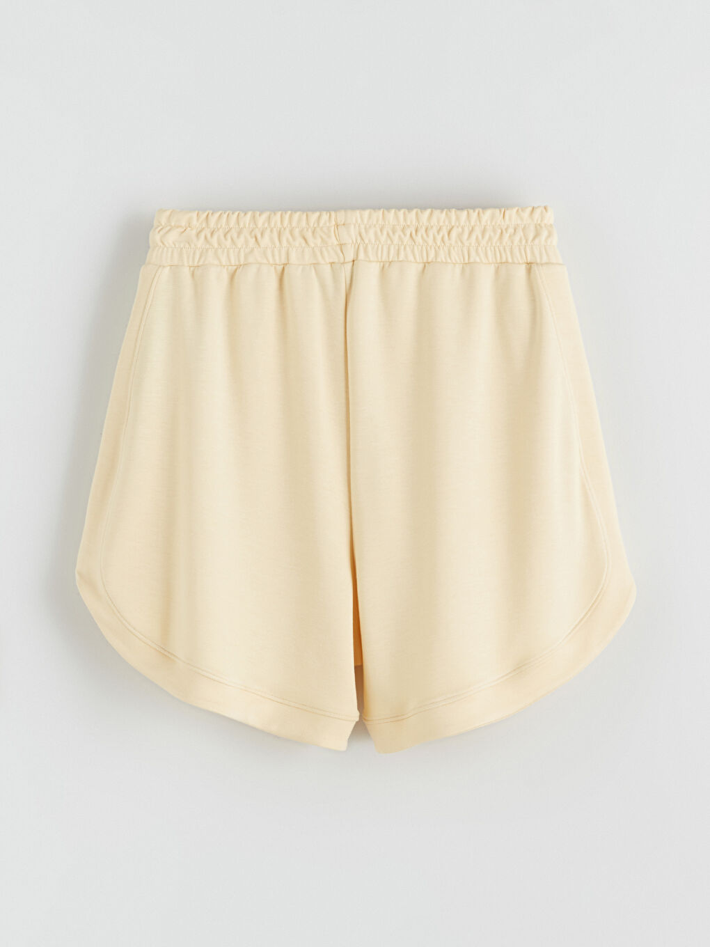 Sarı Beli Lastikli Kadın Şort-5