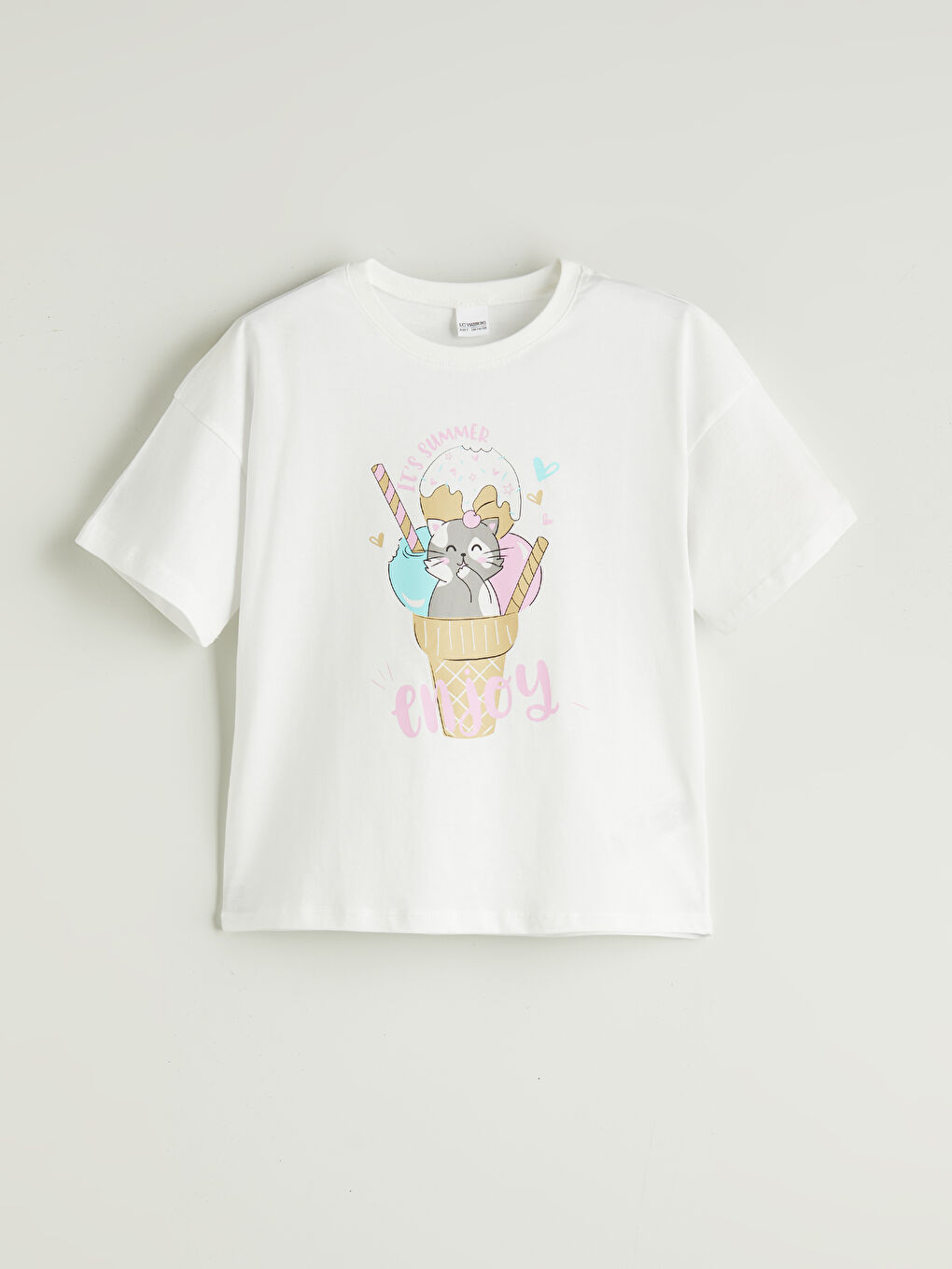 Crew Neck Girls' Shortie Pyjama Set -S5RE59Z4-FDU