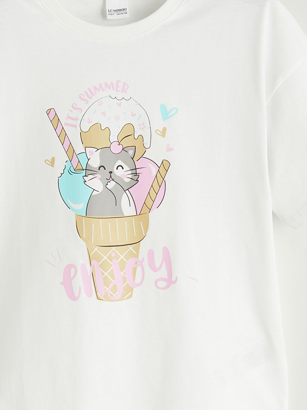 Crew Neck Girls' Shortie Pyjama Set -S5RE59Z4-FDU