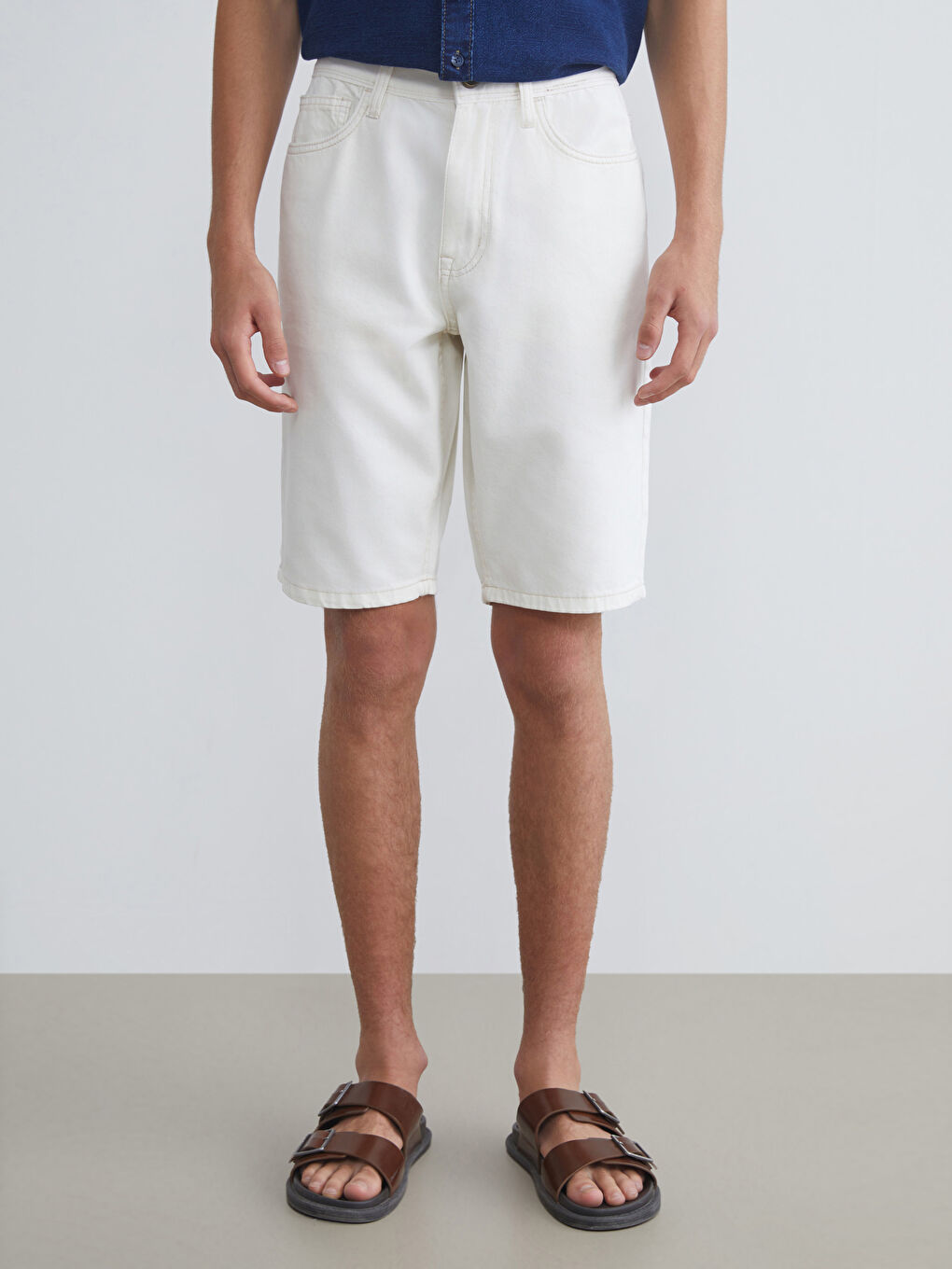 LCW Jeans Standard Fit Men's Denim Shorts -S5RE67Z8-DBD